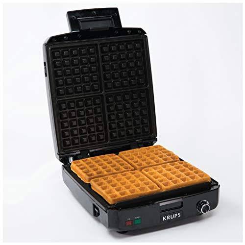 Krups Belgian Waffle Maker, Waffle Maker with Removable Plates, 4 Slices, Black WB_XB43WJI9