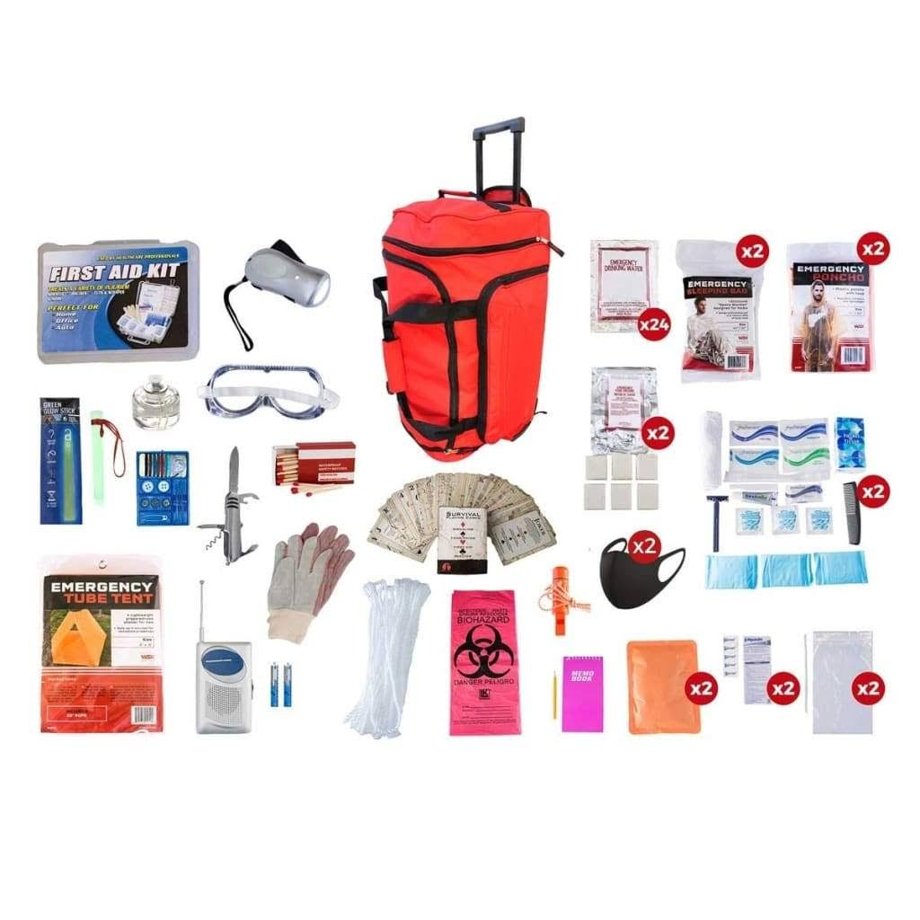 2 Person Elite Survival Kit (72+ Hours) - Red Wheel Bag RS_EKB2F7B8 2 Person Elite Survival Kit (72+ Hours) - Red Wheel Bag RS_EKB2F7B8