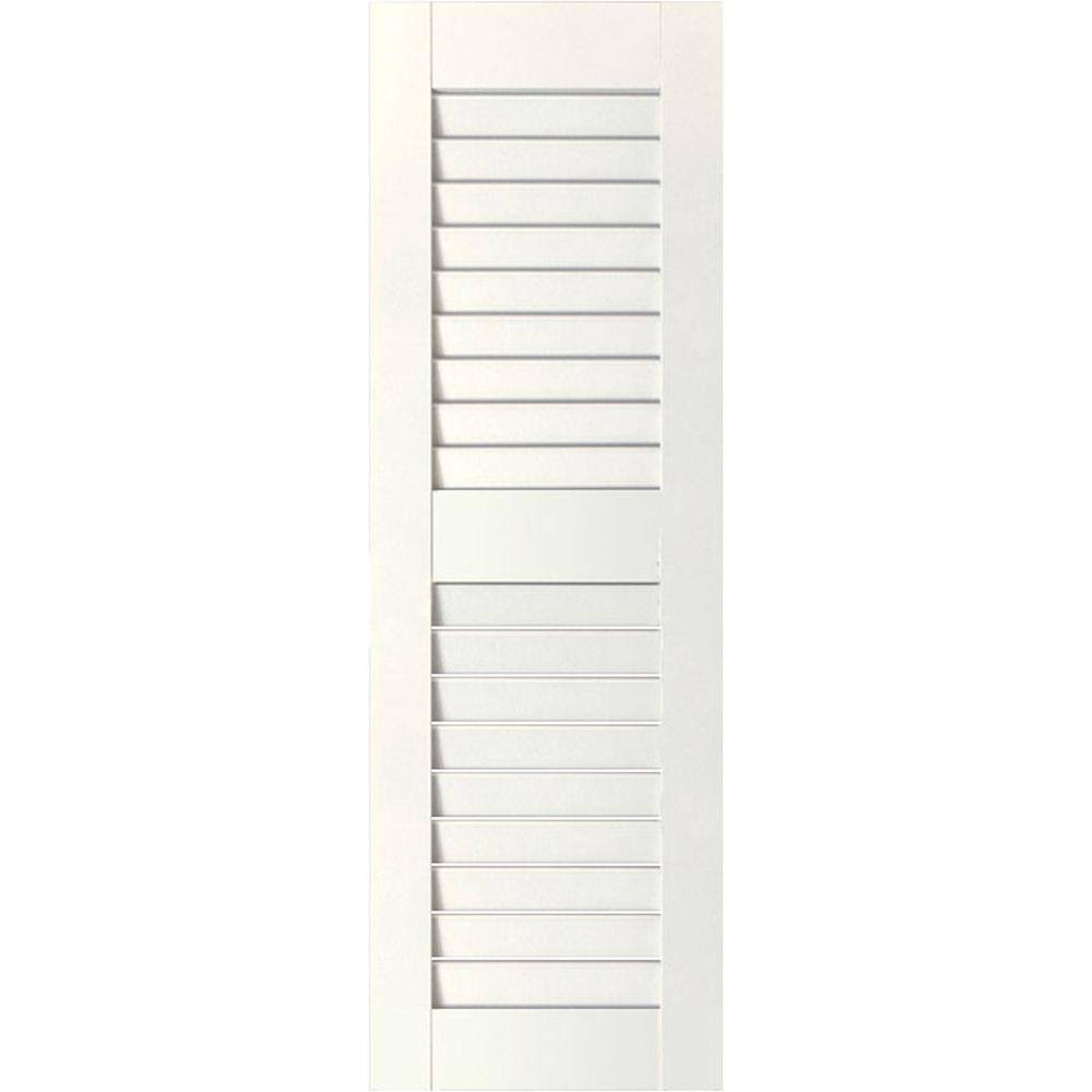 Ekena Millwork 15 in. x 65 in. Exterior Real Wood Western Red Cedar Open Louvered Shutters Pair White ZG_JTLNKZOG Ekena Millwork 15 in. x 65 in. Exterior Real Wood Western Red Cedar Open Louvered Shutters Pair White ZG_JTLNKZOG
