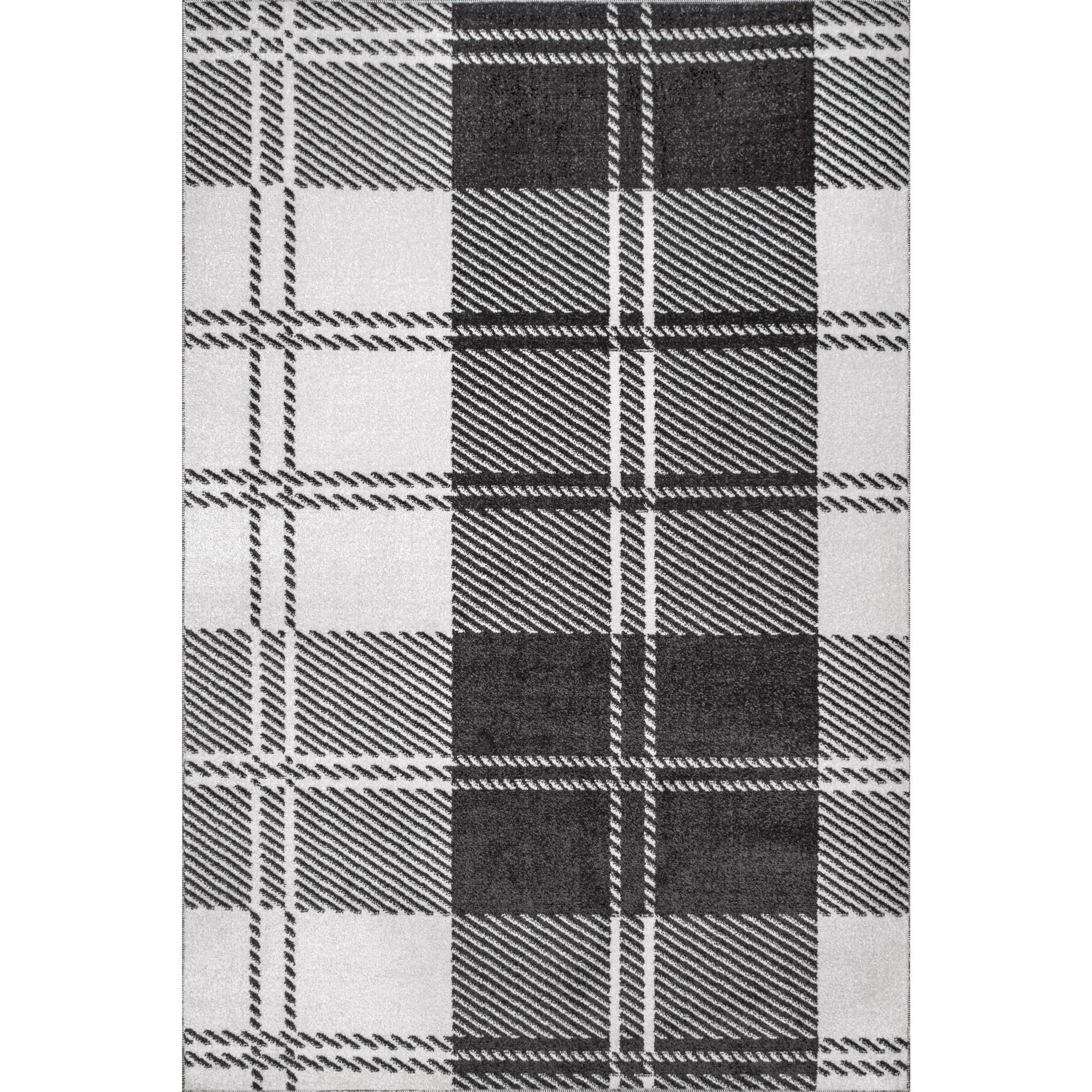 nuLOOM Kinsley Plaid Area Rug, White, 5x8 ft NZ_WSKCXVTQ