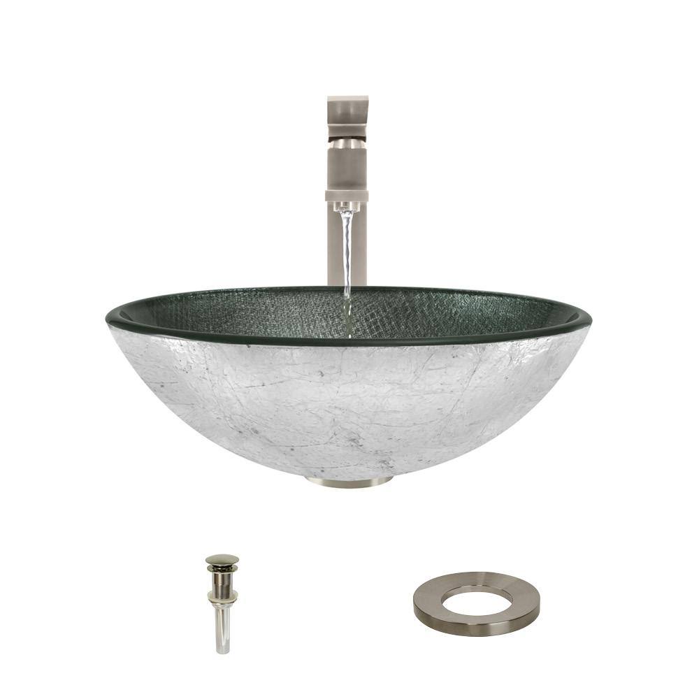 Mr Direct 617-721-BN Brushed Nickel Bathroom 721 Vessel Faucet Ensemble O0_MYXKI9IR