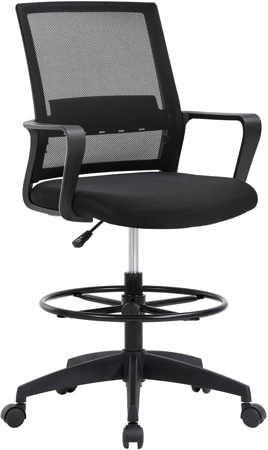 BestOffice Drafting Chair Tall Office Chair Adjustable Height with Lumbar Support Arms P1_POY6PNUV
