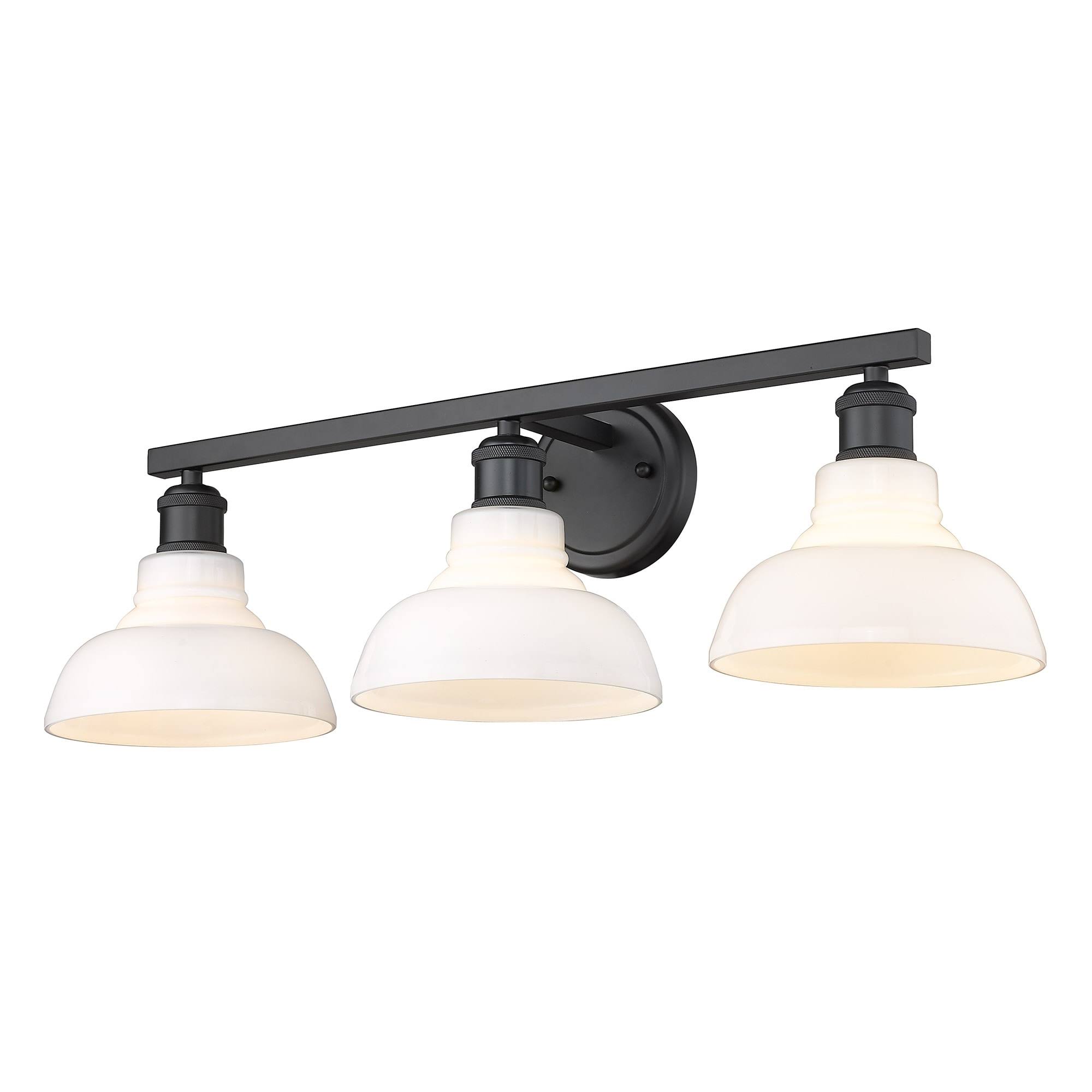Golden Lighting 0305-BA3 VMG Carver 3 Light Bath Vanity - Black 6M_AQEXUFIS Golden Lighting 0305-BA3 VMG Carver 3 Light Bath Vanity - Black 6M_AQEXUFIS