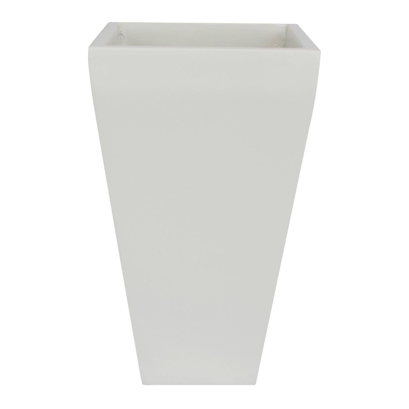 Root and Stock Windsor Tall Square Fiberglass Planter White 4B_P0KPN4ND