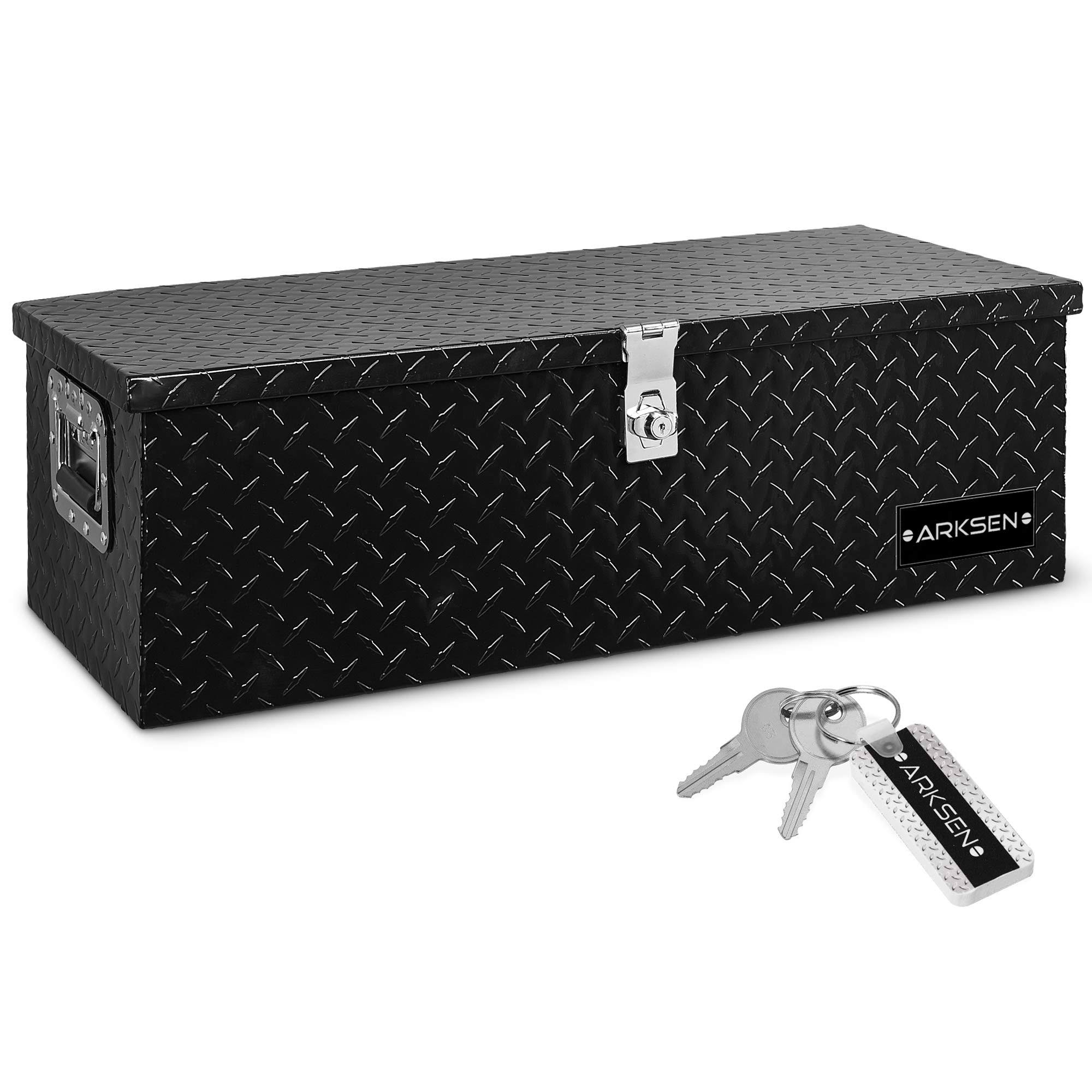 ARKSEN 30 inch Aluminum Truck Pick Up Tool Box Truckbed Trailer RV Storage Organizer Lock with Keys, Black 3H_EMX1ZFRB