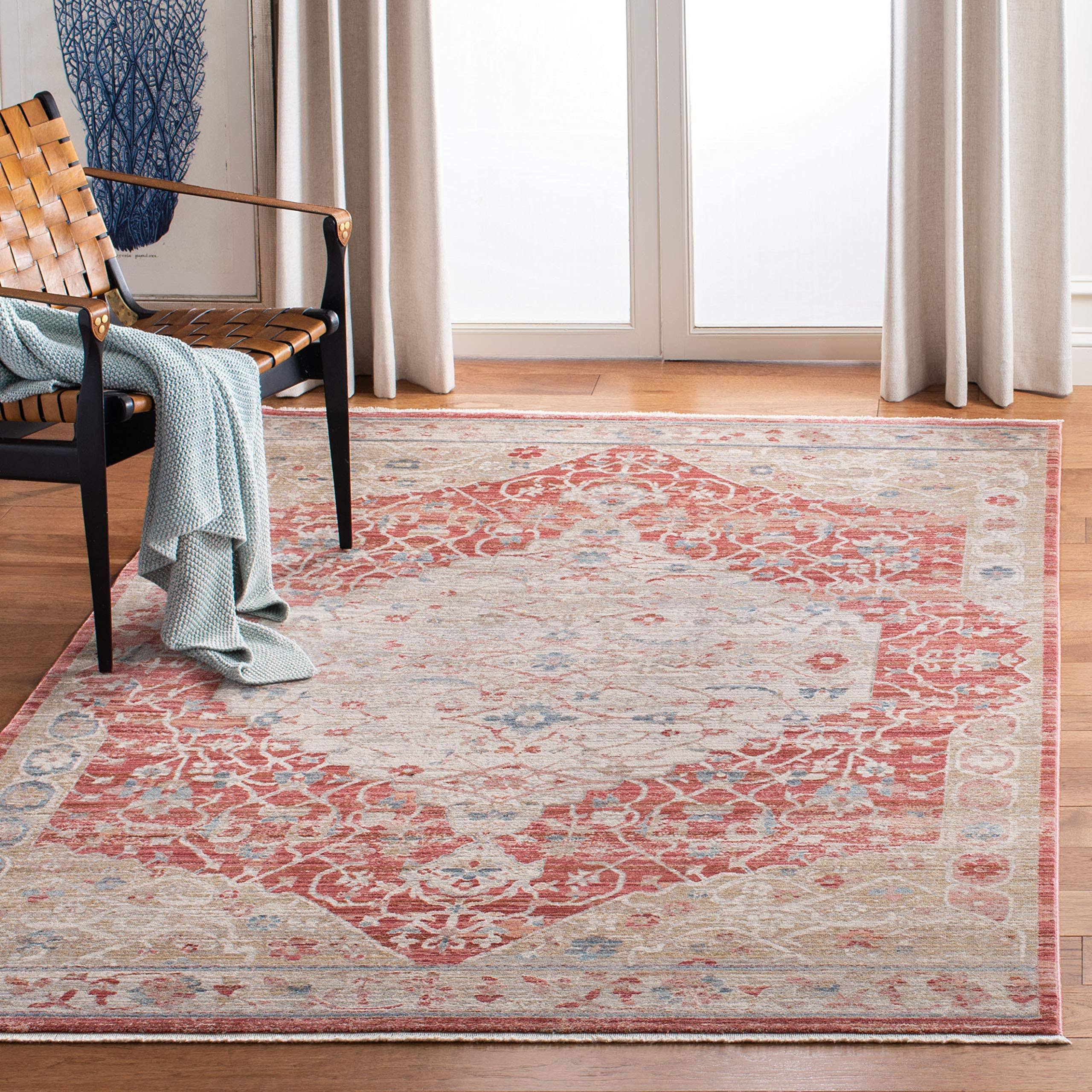 Safavieh Kenitra 600 Rug Collection KRA661R - Red / Beige - 3' x 5' 89_3SAEZK0E Safavieh Kenitra 600 Rug Collection KRA661R - Red / Beige - 3' x 5' 89_3SAEZK0E