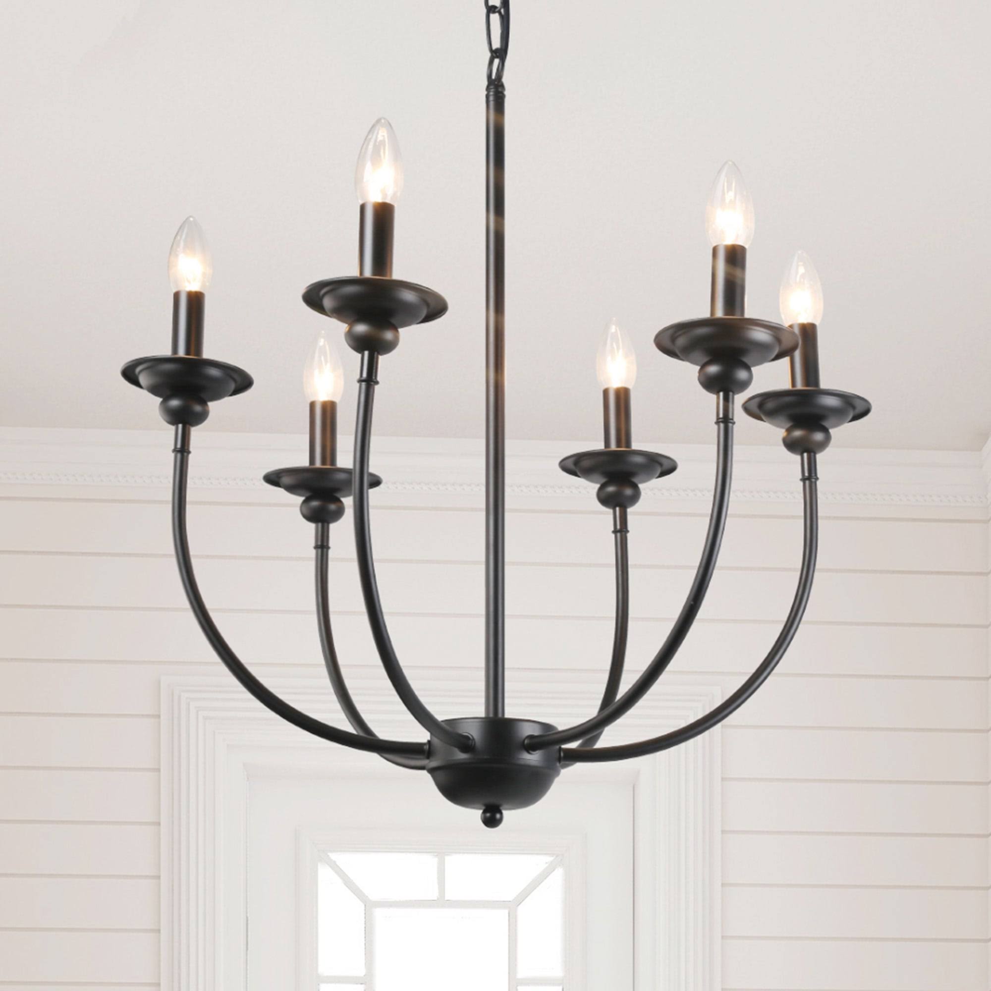 LNC Iron 6-Light Black Traditional Chandeliers for Living Room Dining Room - L25.2 x W25.2 1L_X8WOE2IV LNC Iron 6-Light Black Traditional Chandeliers for Living Room Dining Room - L25.2 x W25.2 1L_X8WOE2IV