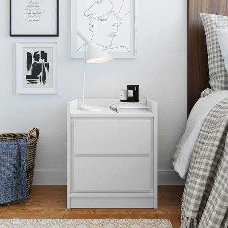 Premier Aragona Mid-Century Modern Low Profile Nightstand, White D2_4DBYGPAU Premier Aragona Mid-Century Modern Low Profile Nightstand, White D2_4DBYGPAU