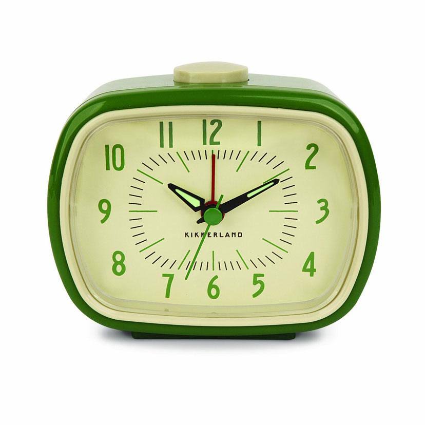 Kikkerland Retro Alarm Clock, Green P0_JQL2YFS0 Kikkerland Retro Alarm Clock, Green P0_JQL2YFS0