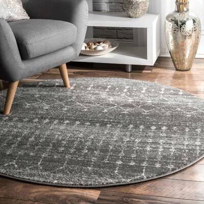 Arcadia Dark Gray Area Rug Mistana Rug Size Round 10' F8_OX9RYEPR