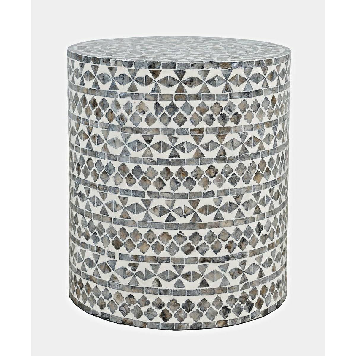 Jofran Global Archive Round Terrazzo Capiz Shell Accent Table EJ_OZ4HWX92