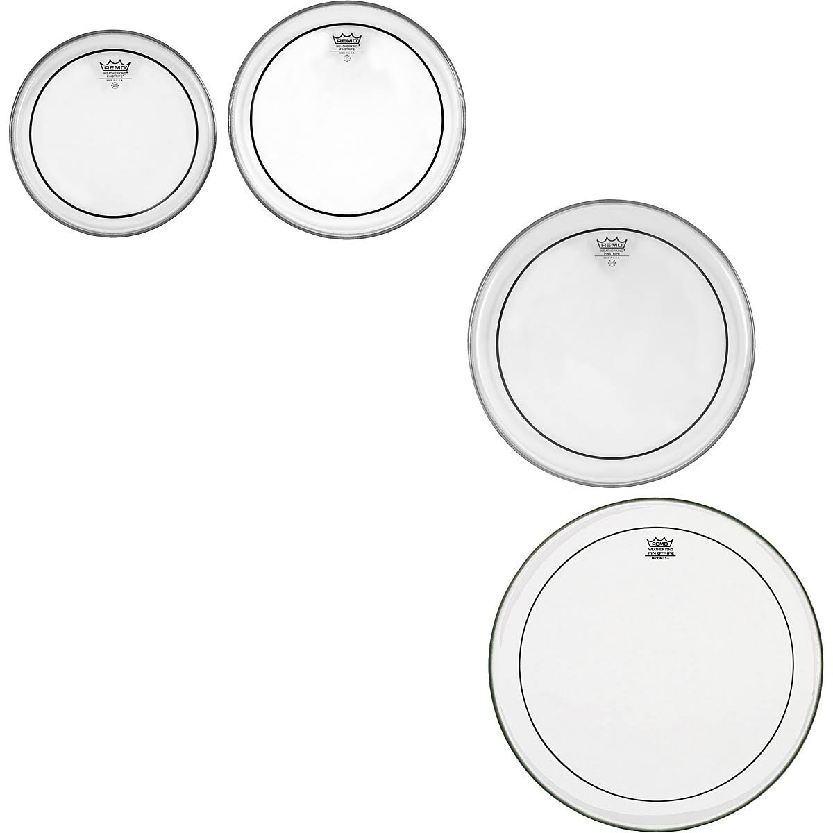 Remo Pinstripe Clear 4-Piece Tom Drumhead Pack RX_16ZCSZJ0