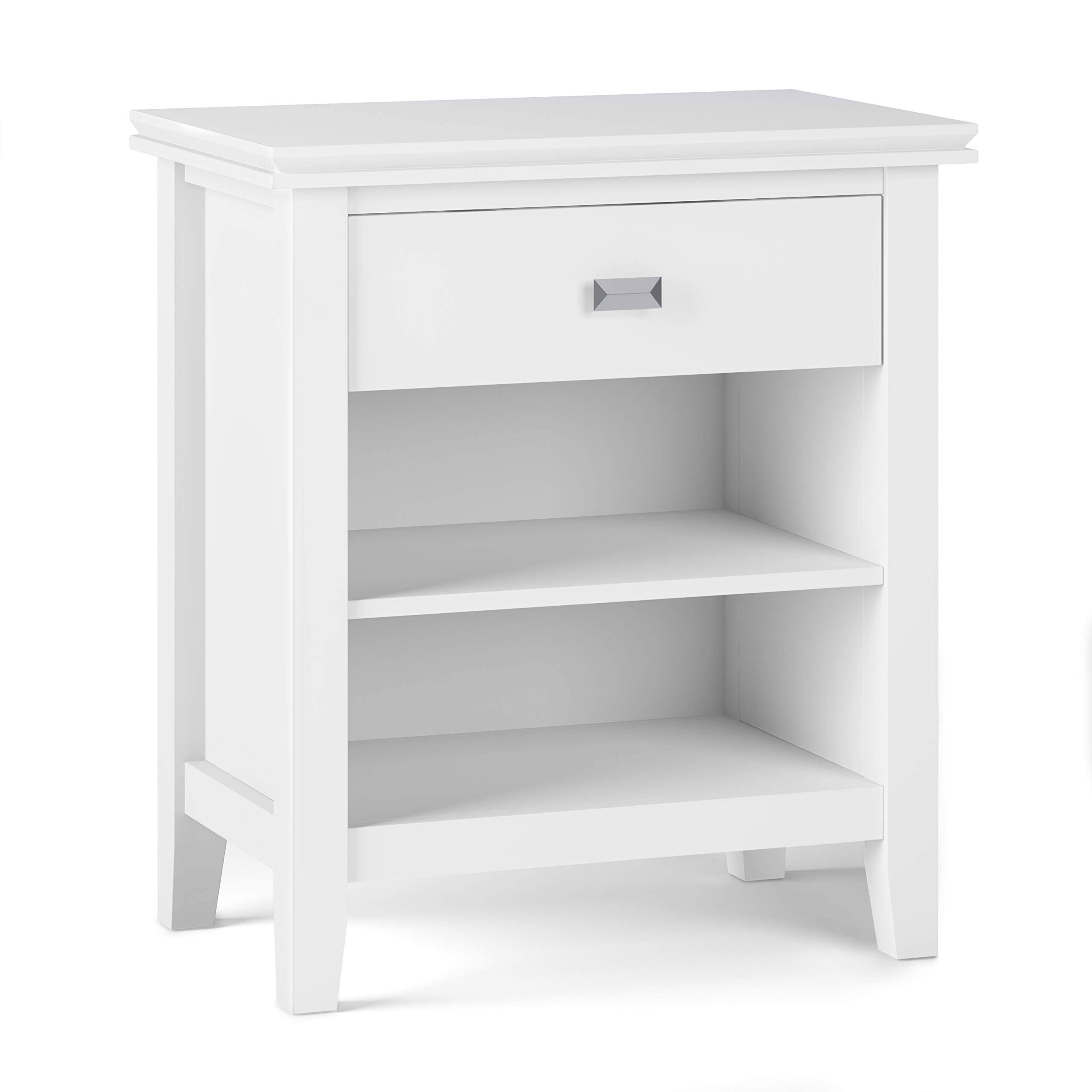 Simpli Home Artisan Solid Wood Bedside Table - White BF_UW2LQN3I