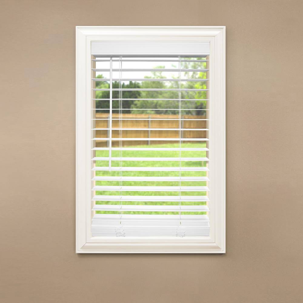 Home Decorators Collection White Cordless Room Darkening 2 in. Faux Wood Blind for Window - 44 in. W x 84 in. L T8_NSM4JTLV