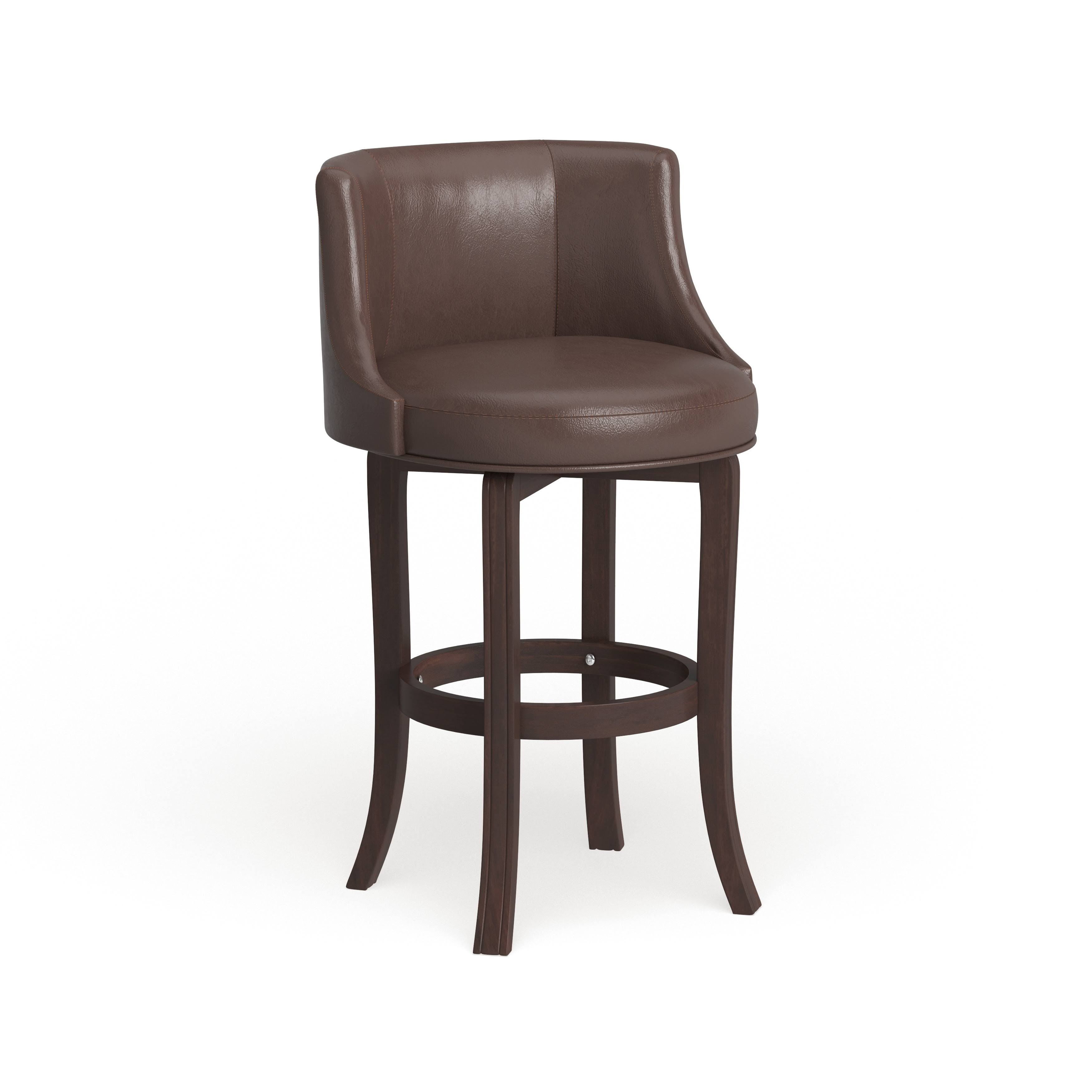 Gracewood Hollow Hurston Cherry and Faux Leather Swivel Stool - Brown - Counter Height - 23-28 in. SF_E9KKKIHV Gracewood Hollow Hurston Cherry and Faux Leather Swivel Stool - Brown - Counter Height - 23-28 in. SF_E9KKKIHV