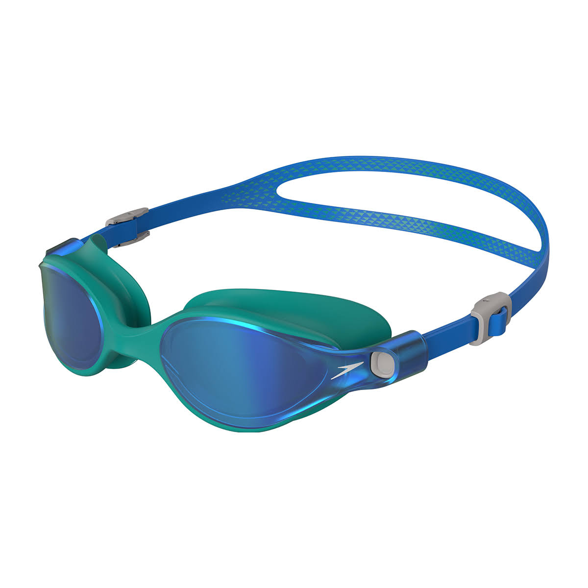 Speedo Virtue Mirror Swimming Goggles Green with Mirrored Blue Lenses IA_DEYO7XZJ