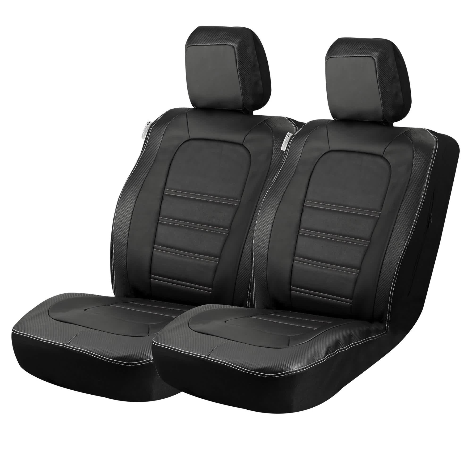 Masque Carbon Fiber Truck Seat Cover 2 Piece - Black SH_TWKTTRPJ
