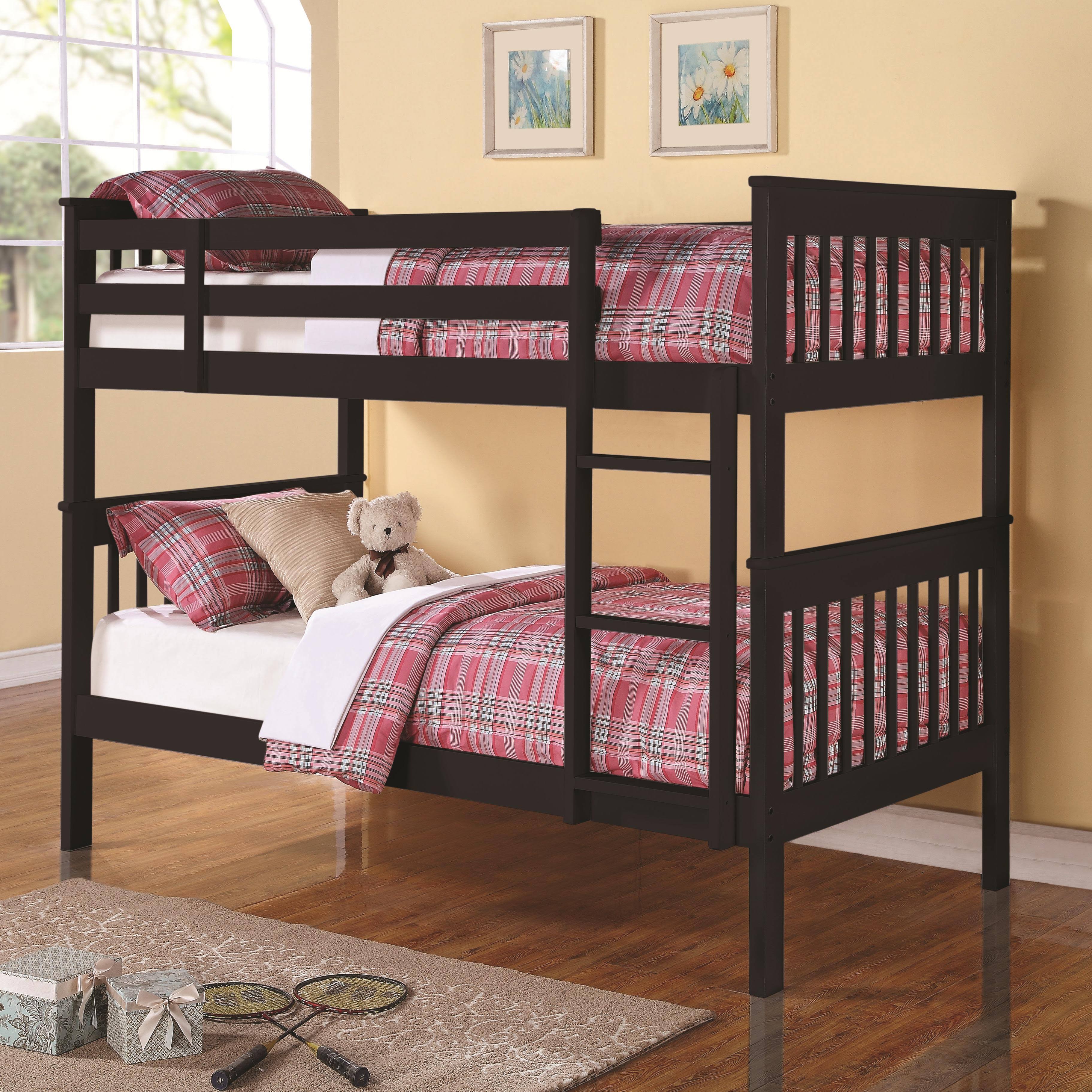 Coaster Twin Over Twin Bunk Bed in Black - 460234 GG_FLLVNKF0
