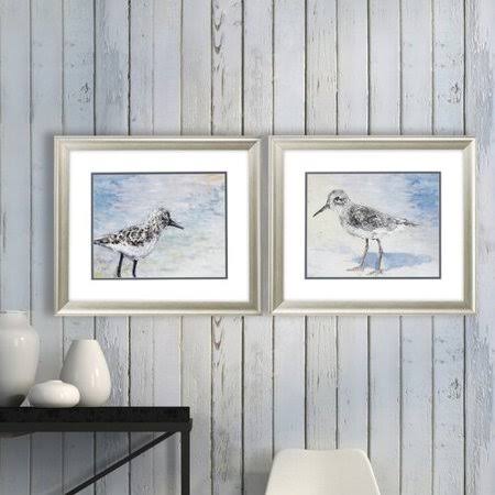 Highland Dunes 'Sandpiper' 2 Piece Framed Print Set AM_GDWKZMOB