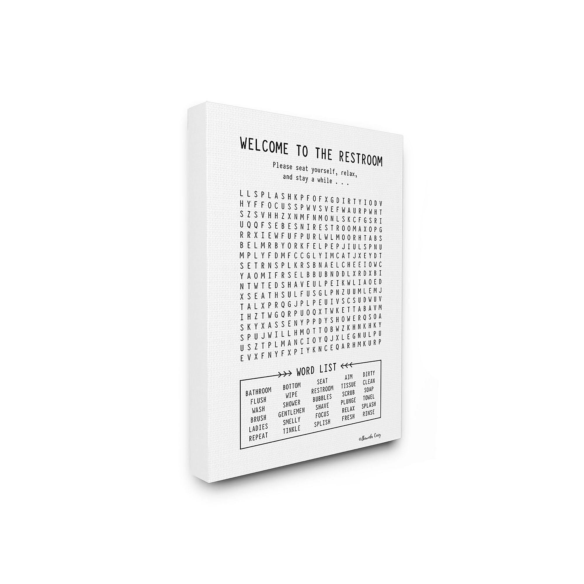The Stupell Home Decor Black and White Restroom Crossword Puzzle Sign, Size 30 x 40 EB_V7LNG9HY The Stupell Home Decor Black and White Restroom Crossword Puzzle Sign, Size 30 x 40 EB_V7LNG9HY