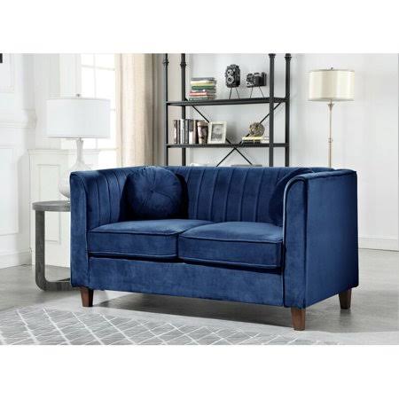 Burley Beige Chesterfield Loveseat, Blue CW_O32INKRW Burley Beige Chesterfield Loveseat, Blue CW_O32INKRW