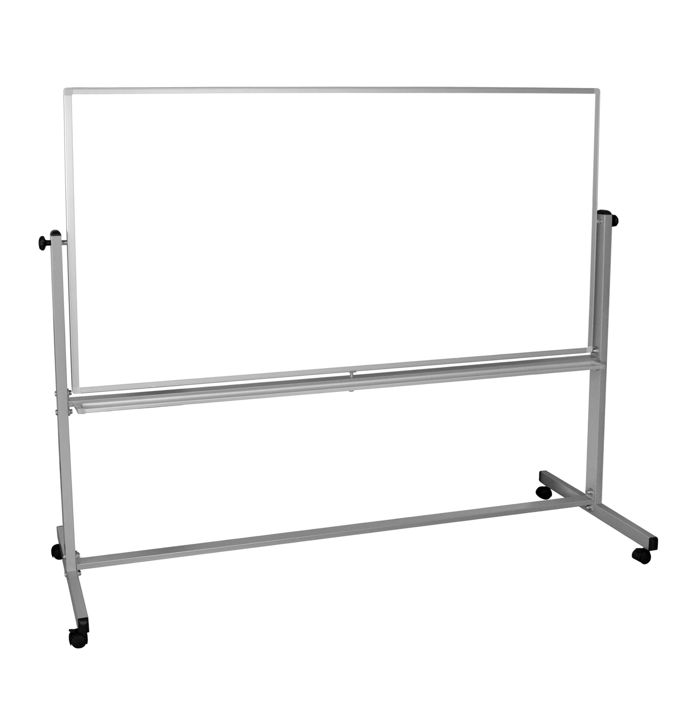 Luxor Reversible Magnetic Whiteboard, Size 23L x 74.5W x 69H/Silver/White QN_YBT3BPSZ Luxor Reversible Magnetic Whiteboard, Size 23L x 74.5W x 69H/Silver/White QN_YBT3BPSZ
