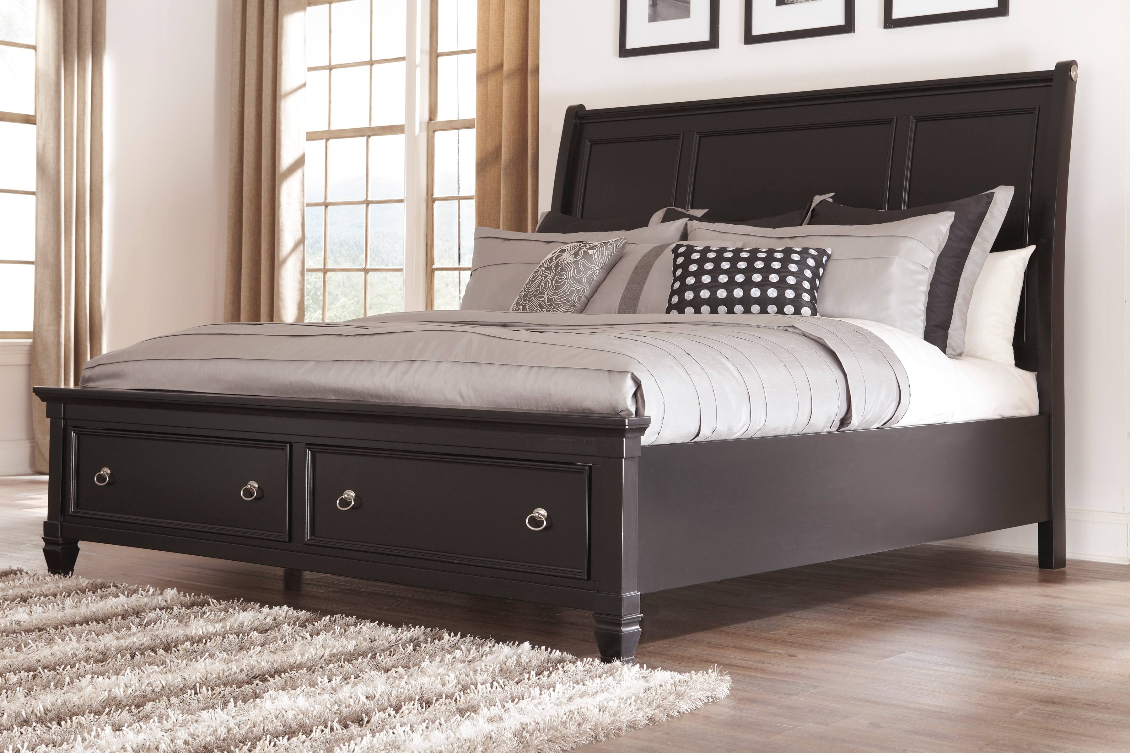 Ashley Greensburg Queen Sleigh Storage Bed in Black BQ_53JWRZ6C Ashley Greensburg Queen Sleigh Storage Bed in Black BQ_53JWRZ6C