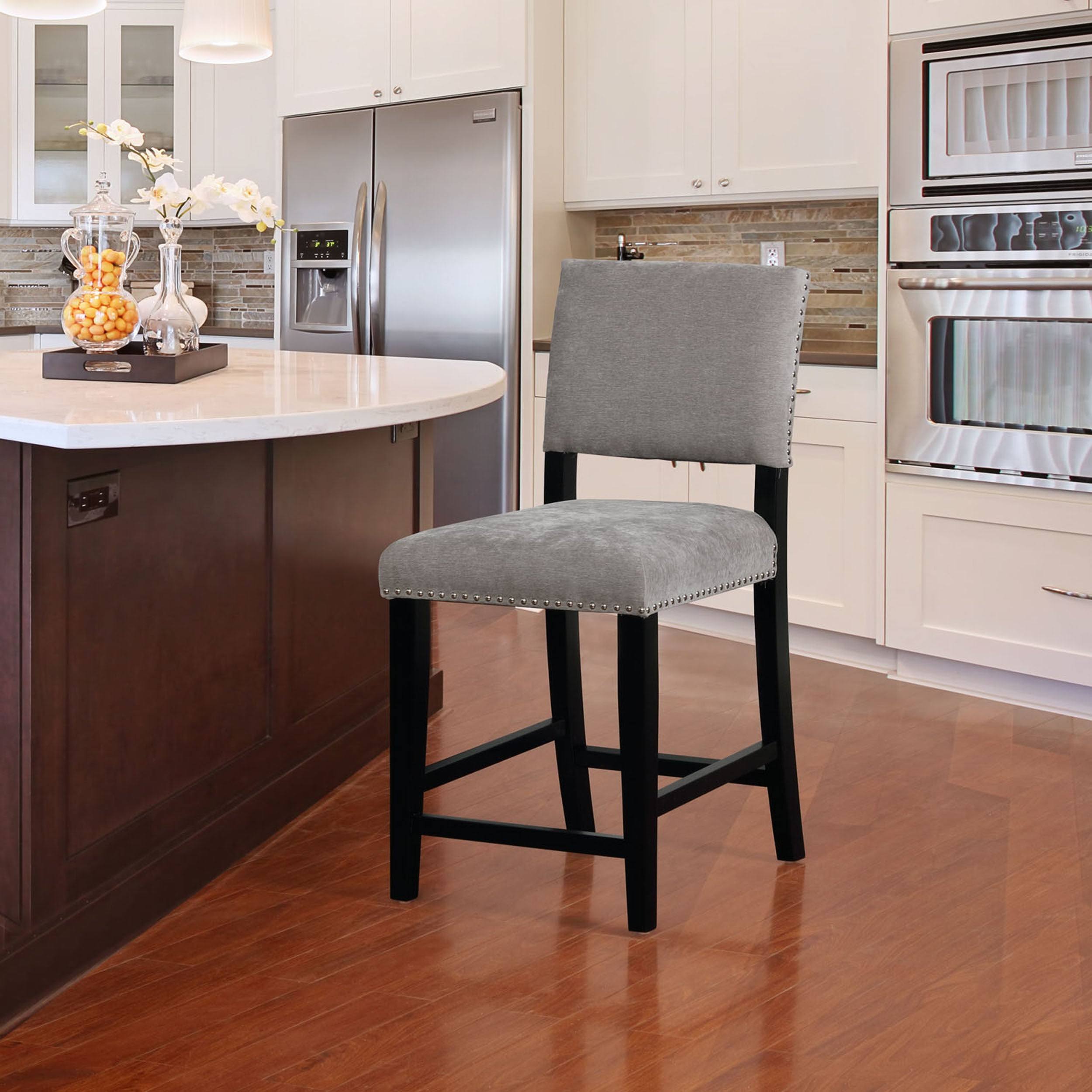 Linon Lemont Dark Grey Washed Velvet, Wood, Foam Counter Stool XD_6XNM3WJX Linon Lemont Dark Grey Washed Velvet, Wood, Foam Counter Stool XD_6XNM3WJX