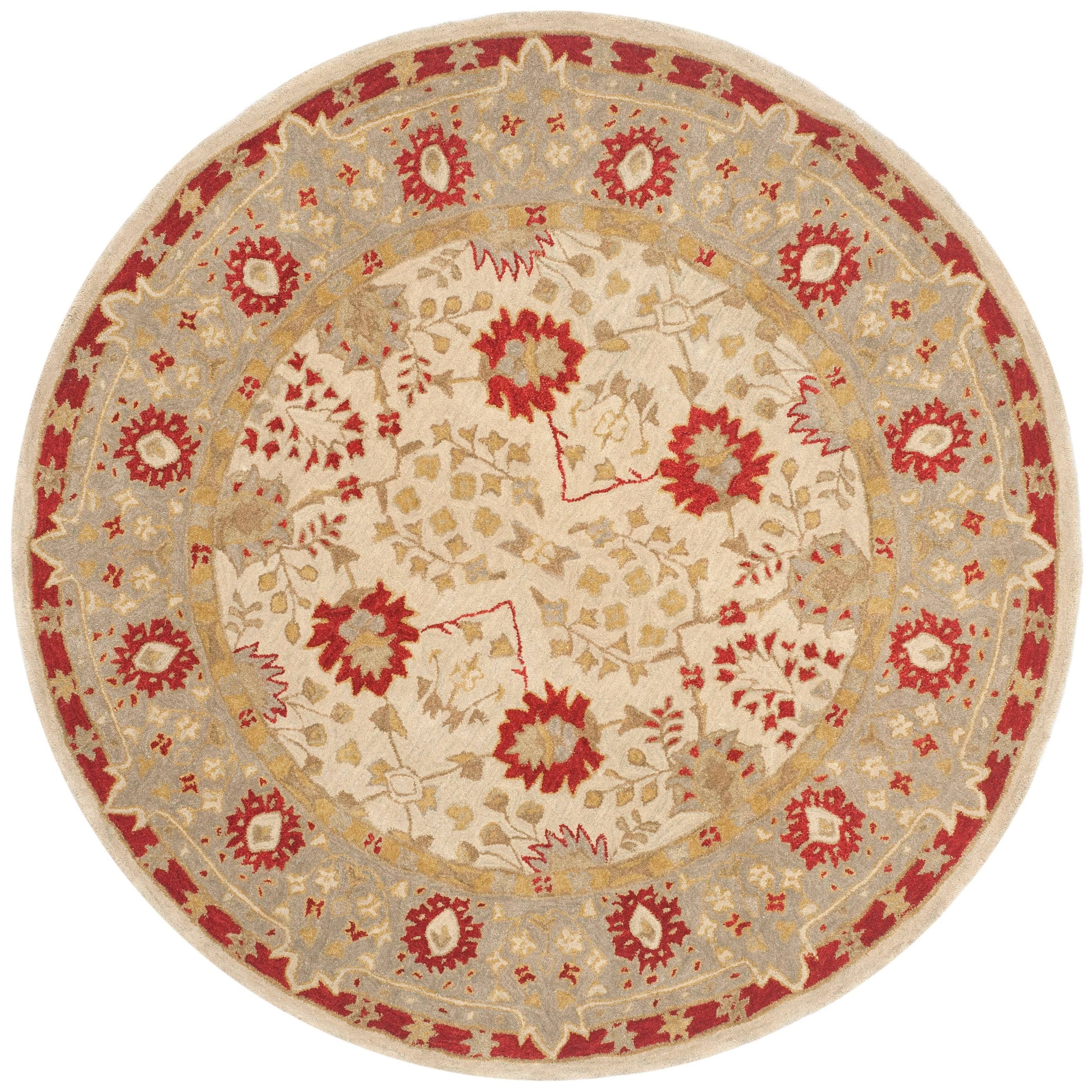 Safavieh Anatolia Ivory Light Green 6' x 6' Round Rug U5_RLW9K3LO