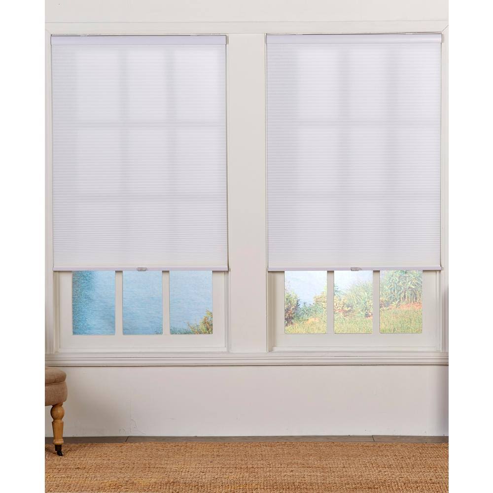 Perfect Lift Window Treatment Cut-to-Width White 1.5in Cordless Light Filter Double Cellular Shade-40in W x 72in L (Actual Size IV_VDHL6CBW