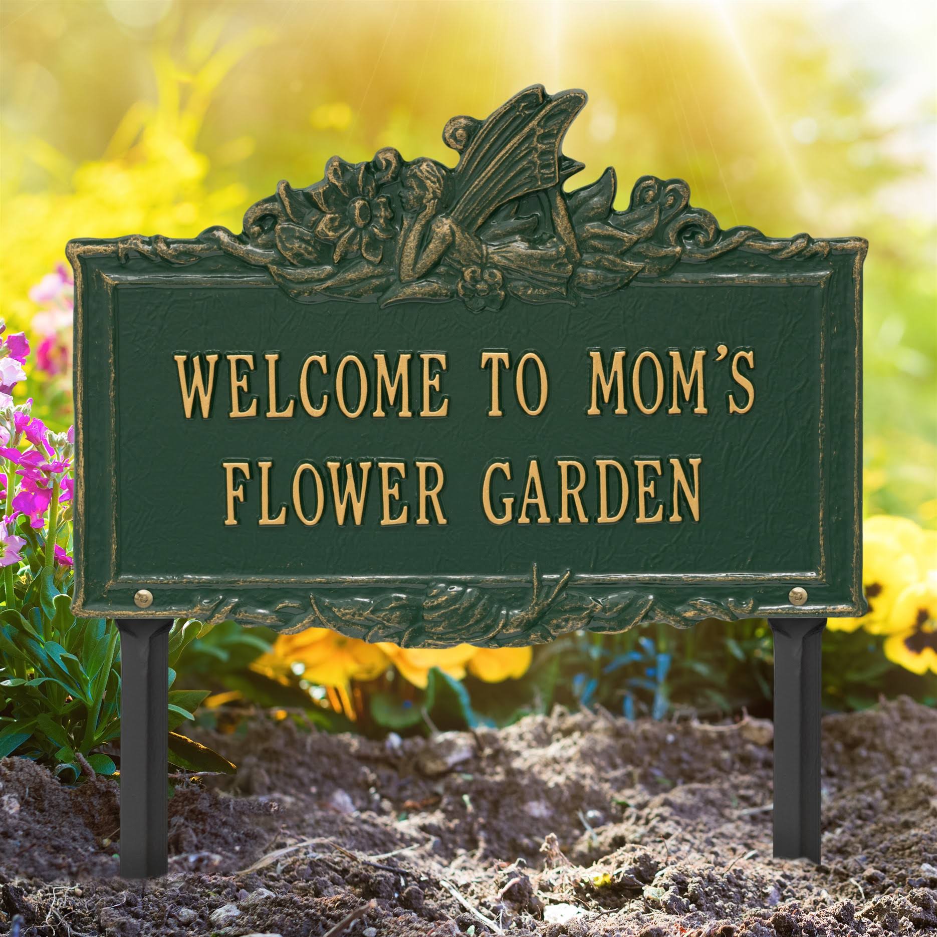 Fairy Garden Personalized Lawn Plaque - Green/Gold WU_BNBCF4WS Fairy Garden Personalized Lawn Plaque - Green/Gold WU_BNBCF4WS