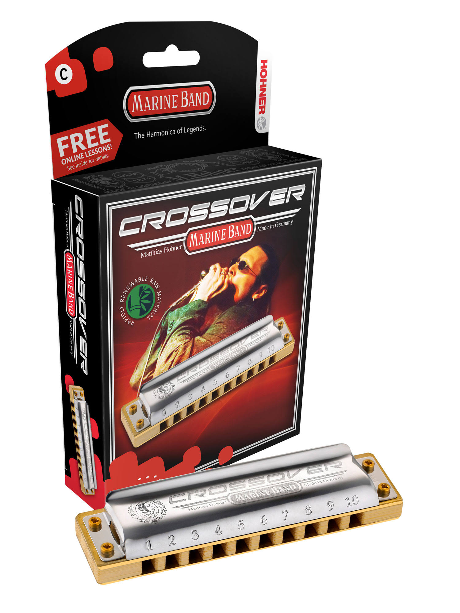Hohner Marine Band Crossover Harmonica, Beige CK_HW9LADZN