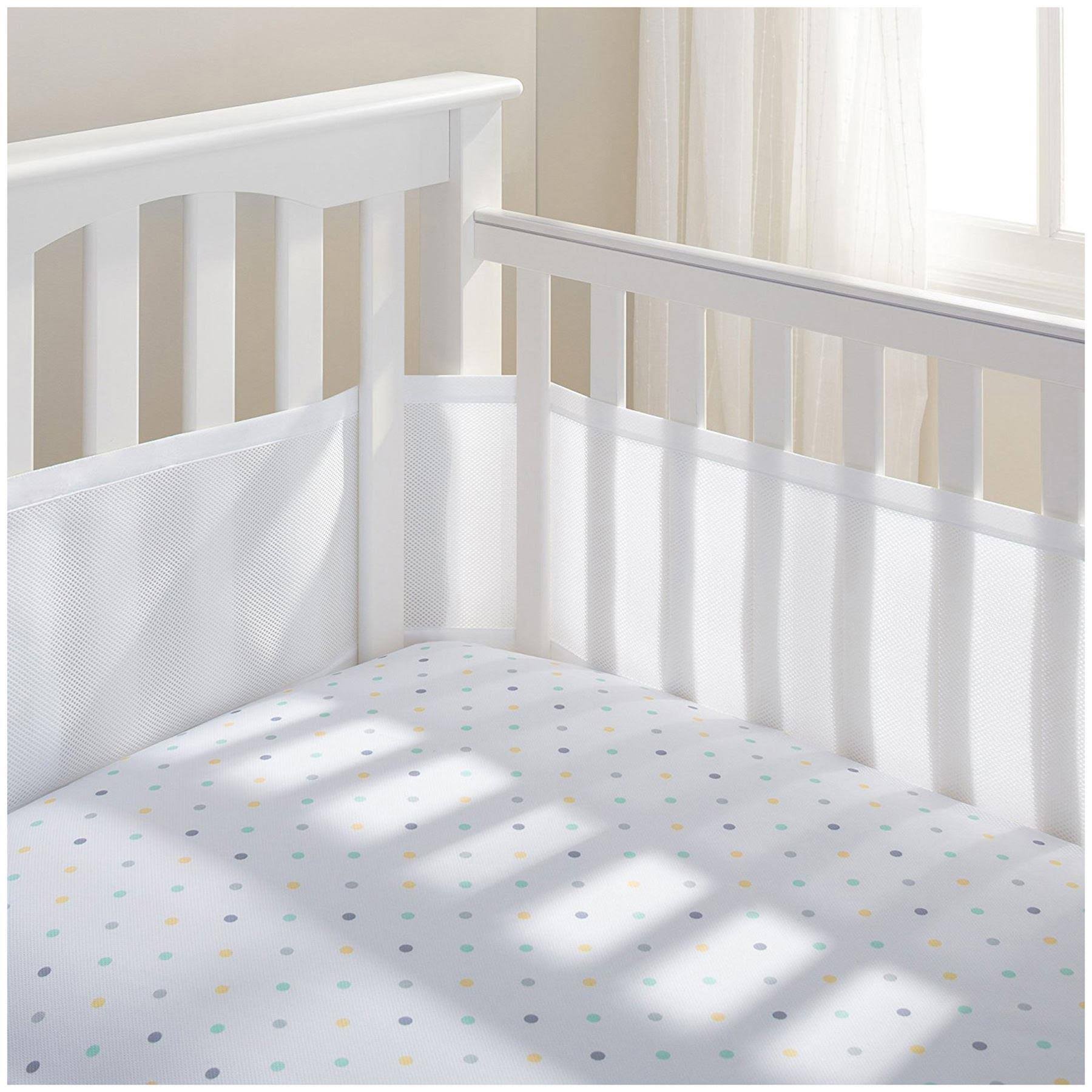Breathable Baby Mesh Cot/Cotbed Liner 4 Sided - White Mist F8_ZWTILJK1 Breathable Baby Mesh Cot/Cotbed Liner 4 Sided - White Mist F8_ZWTILJK1