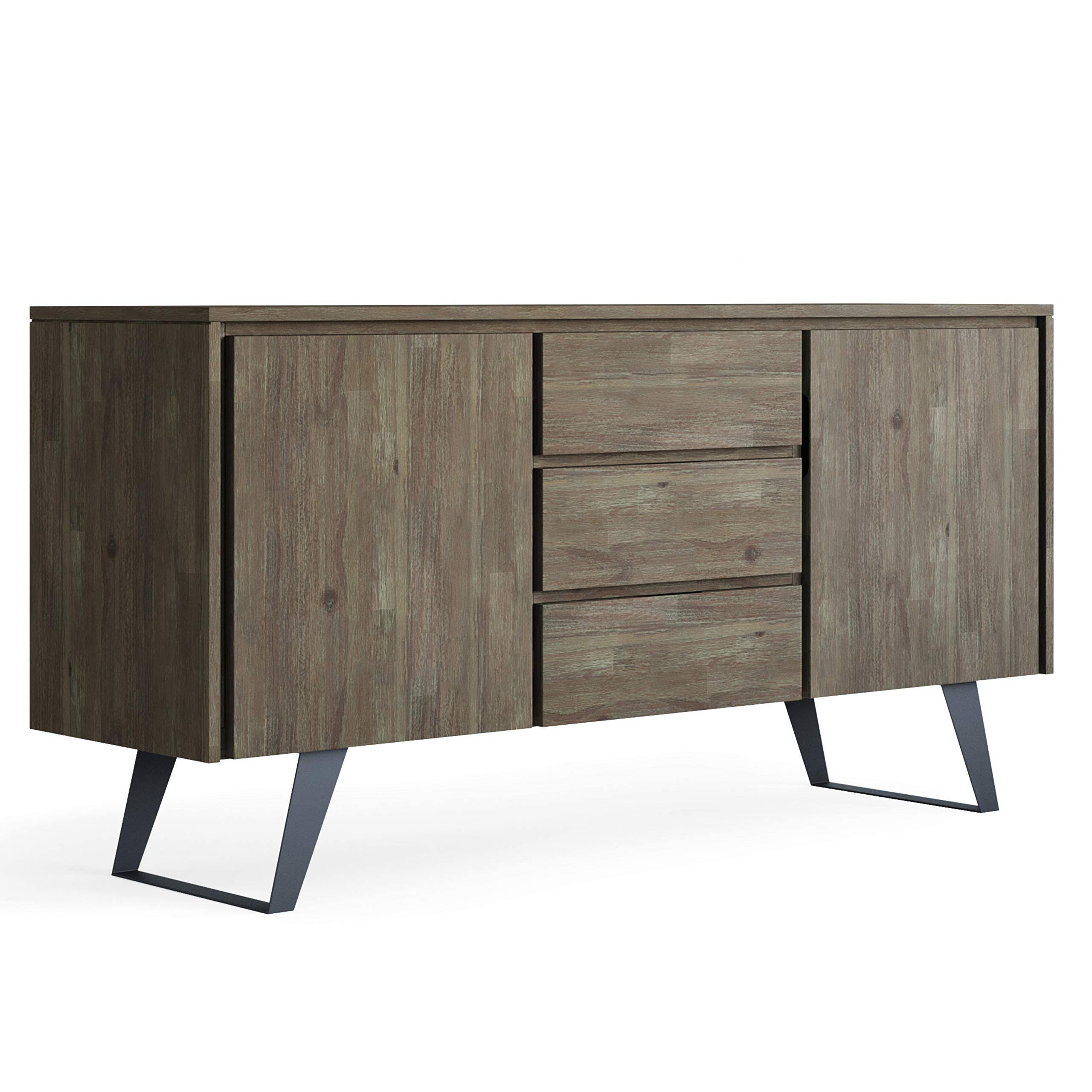 Simpli Home Lowry Solid Acacia Wood Sideboard Buffet in Gray CO_BWHMWT6T