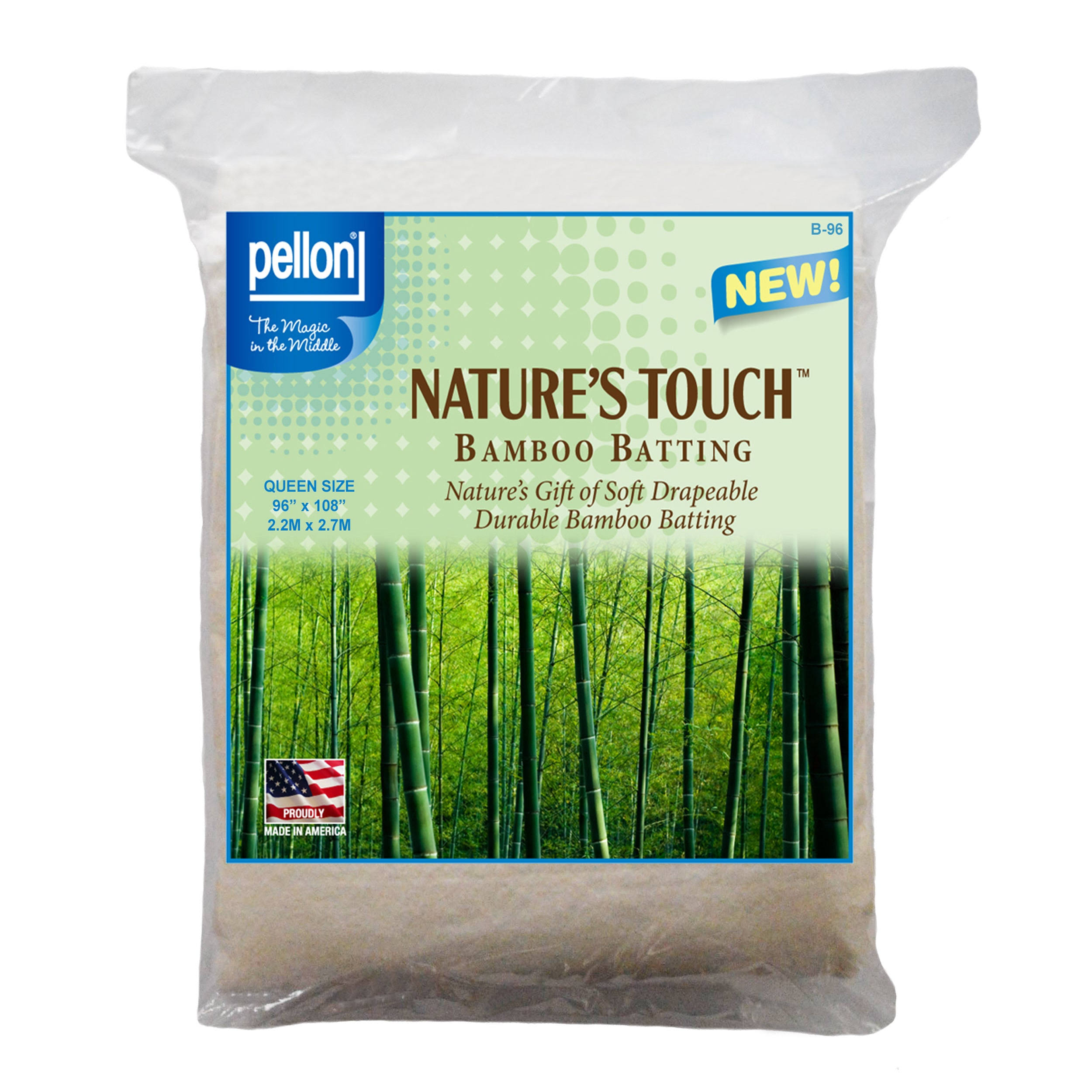 Pellon B-96 Nature's Touch Bamboo Blend Batting W/Scrim - Queen 96 5T_FDLKWXWL