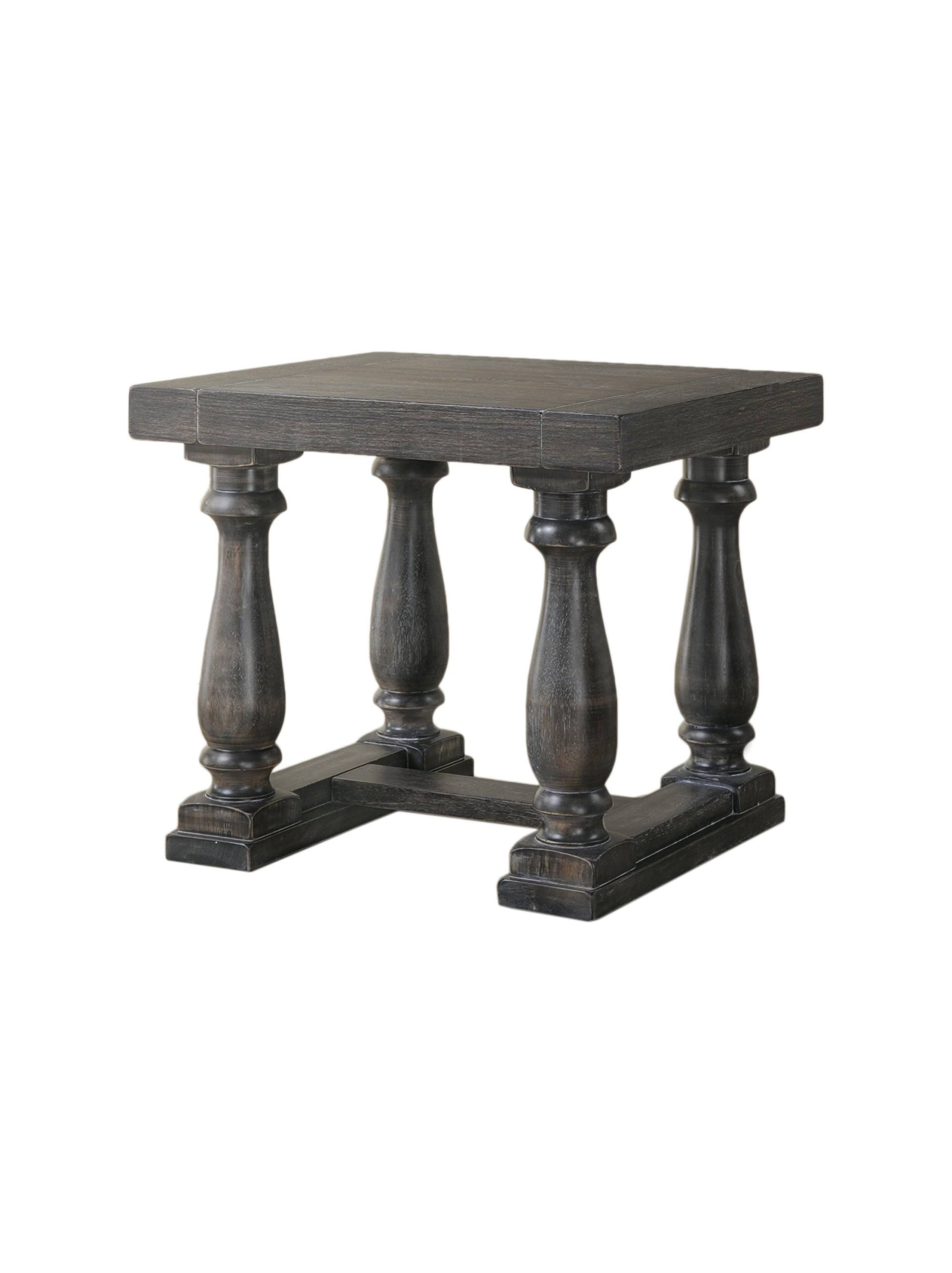 Best Master Furniture Katrina Weathered Oak End Table SQ_OFUAWOXA