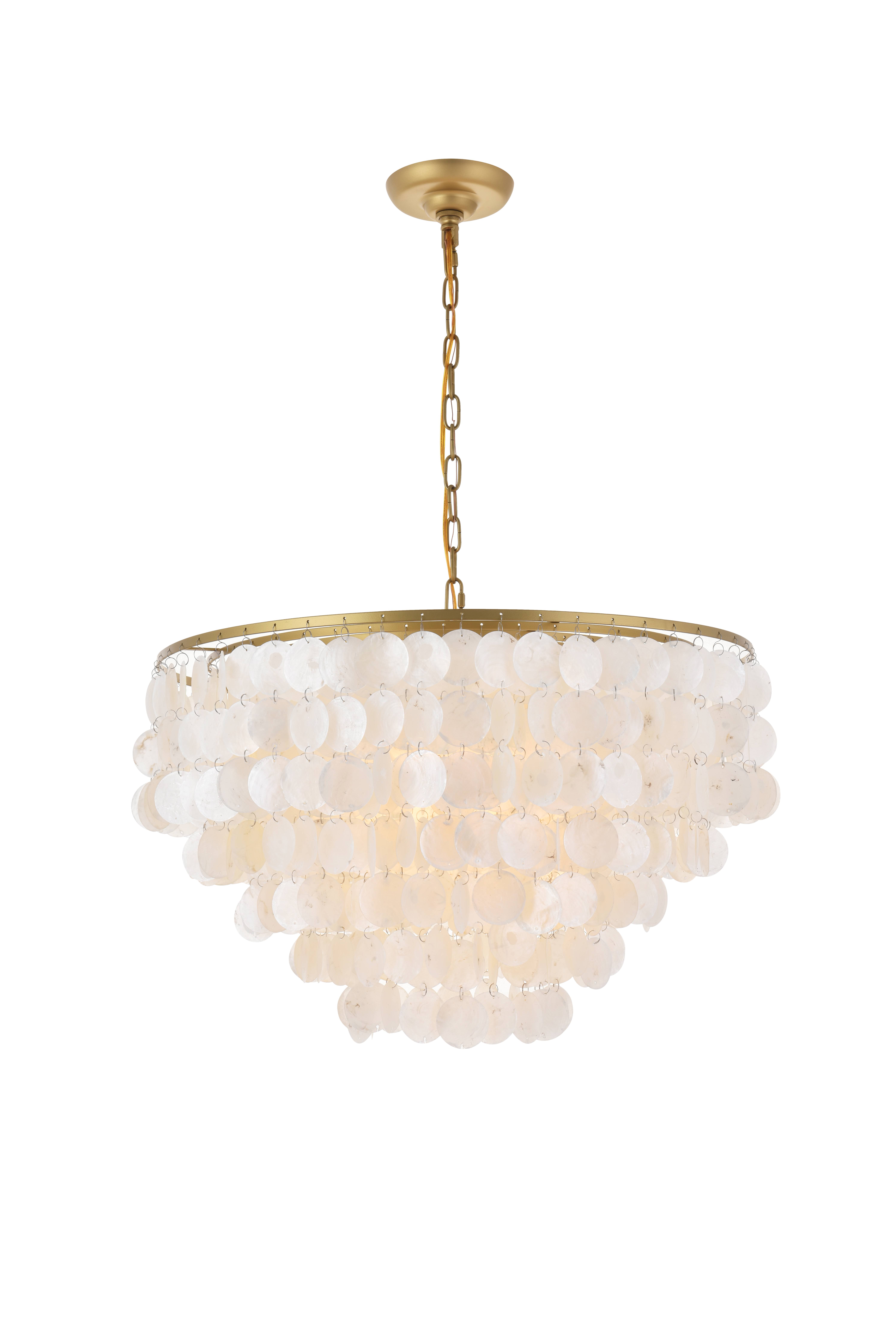Elegant LD5050D24BR Selene 6 Light Brass Pendant 5W_TASIOA9G Elegant LD5050D24BR Selene 6 Light Brass Pendant 5W_TASIOA9G