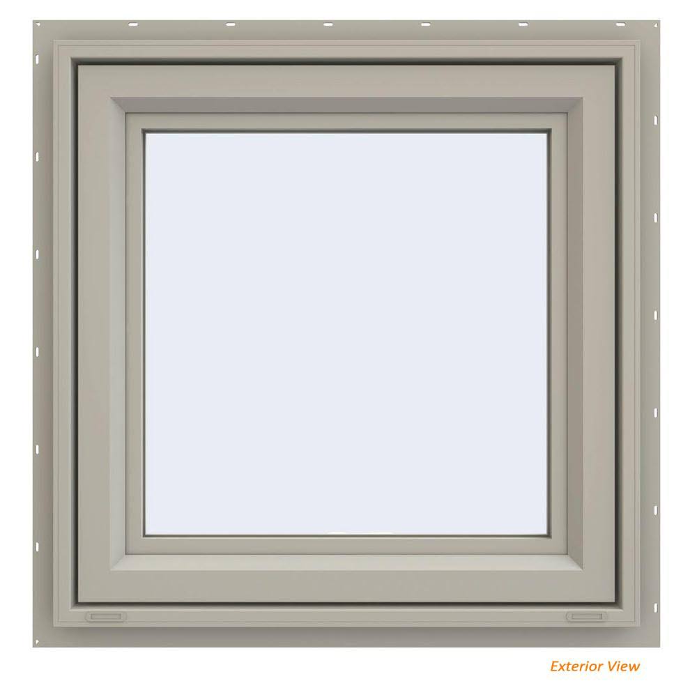 JELD-WEN 23.5 in. x 23.5 in. V-4500 Series Desert Sand Vinyl Awning Window with Fiberglass Mesh Screen CS0641 N8_RPI8ZAAC JELD-WEN 23.5 in. x 23.5 in. V-4500 Series Desert Sand Vinyl Awning Window with Fiberglass Mesh Screen CS0641 N8_RPI8ZAAC