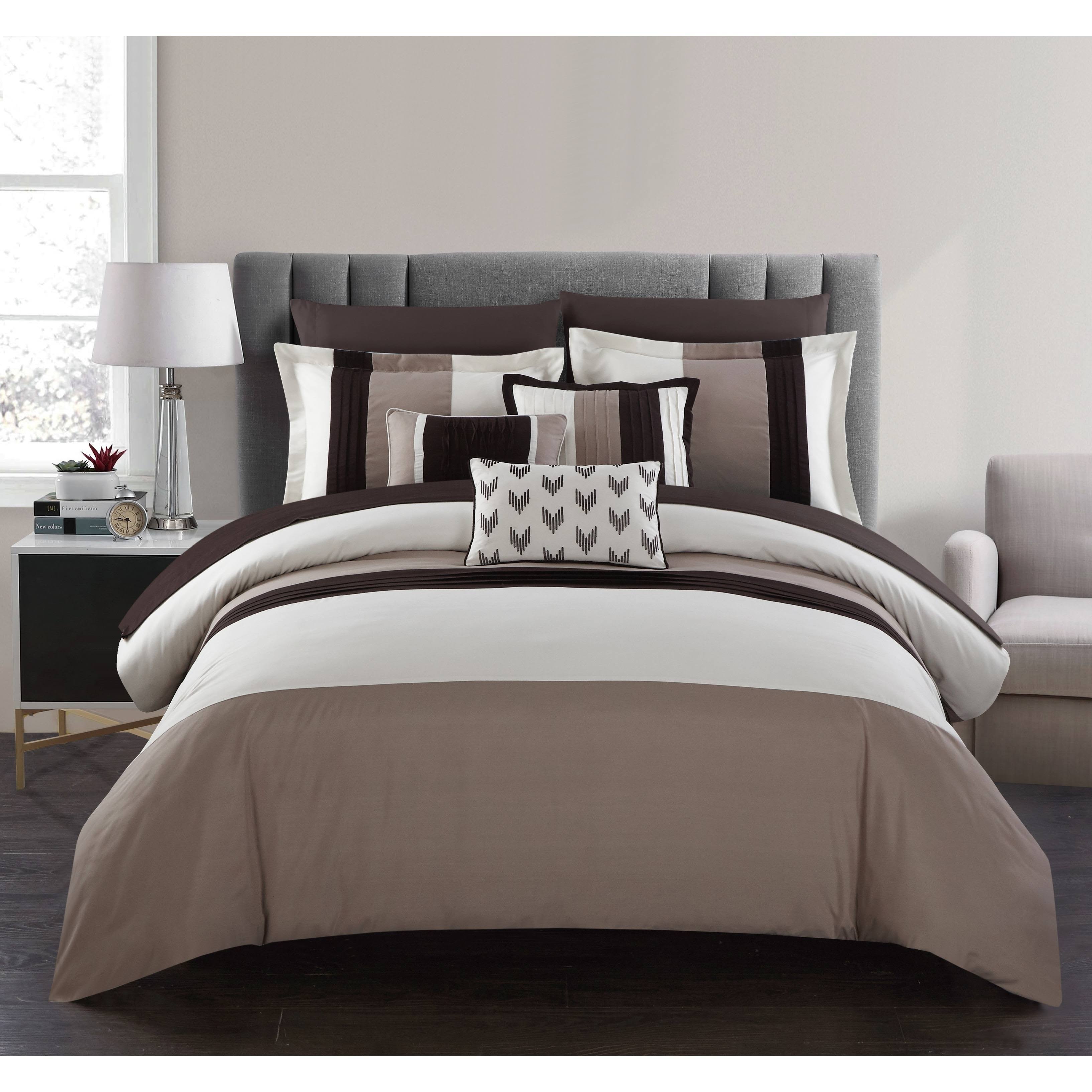 Chic Home Hester 10 Piece Bed in A Bag Comforter Set Color BLOCK, Beige - King KB_RPILFL9E Chic Home Hester 10 Piece Bed in A Bag Comforter Set Color BLOCK, Beige - King KB_RPILFL9E