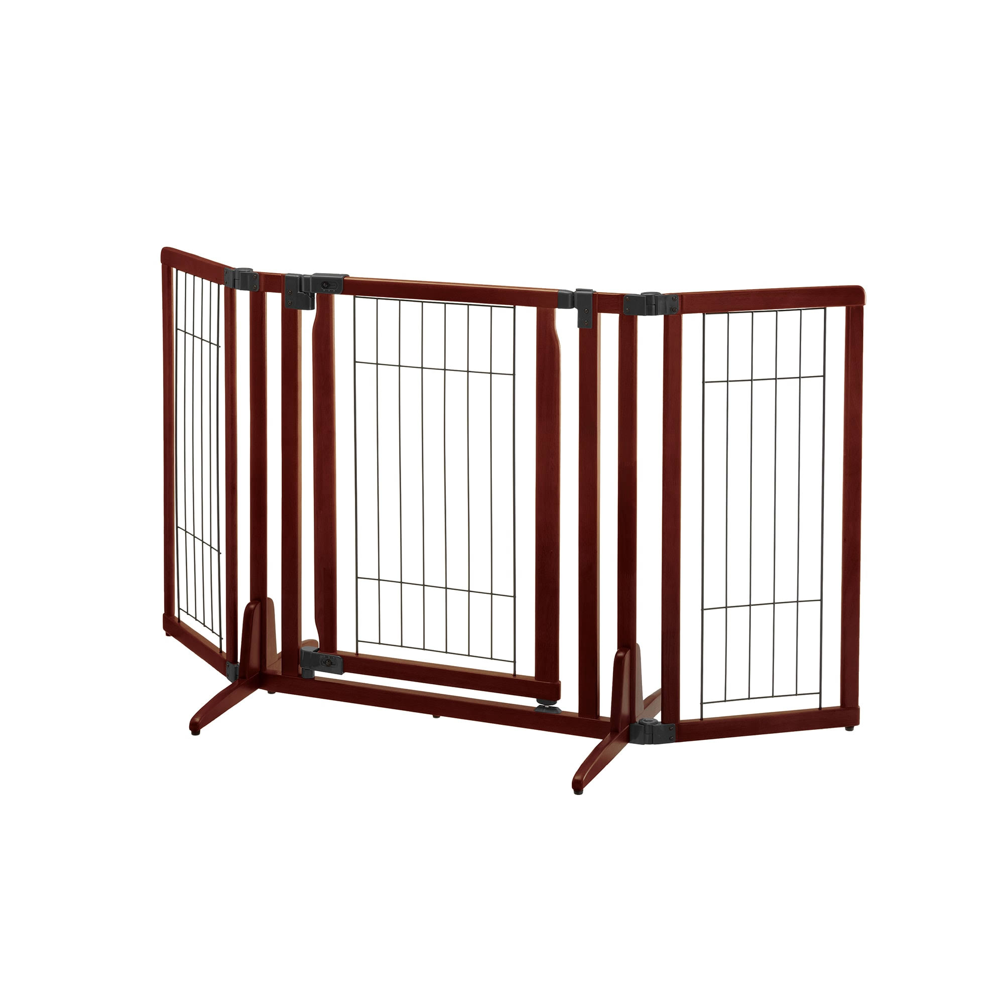 Richell Premium Plus Freestanding Pet Gate - Cherry Brown PK_7HKSUKXD