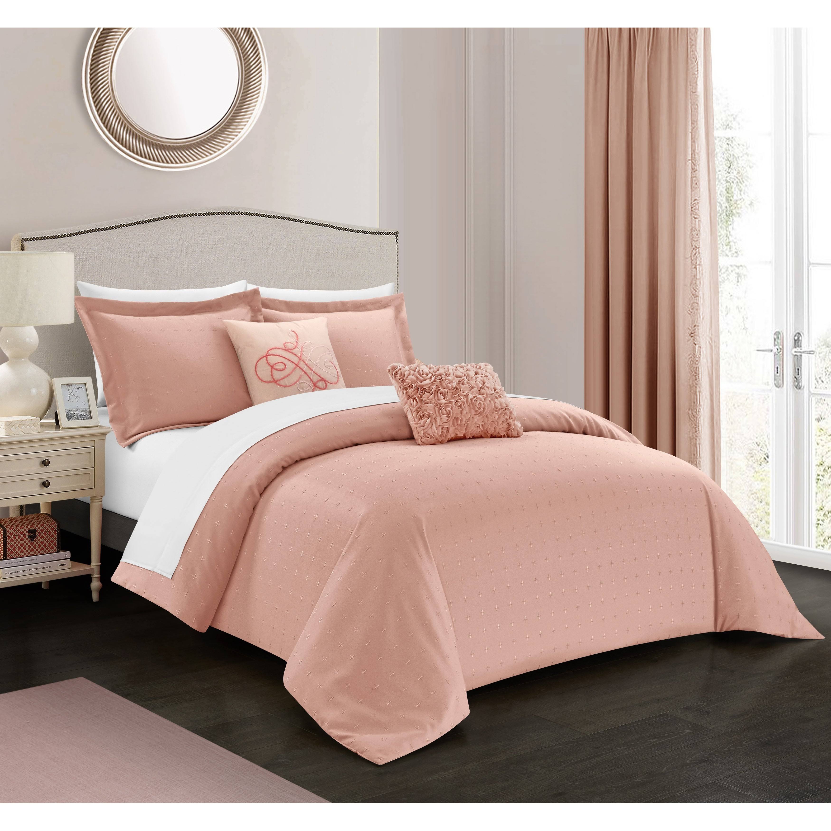 Chic Home Ellie 4-Piece Solid Color Comforter Set, Twin, Blush QW_S1YH8L2B