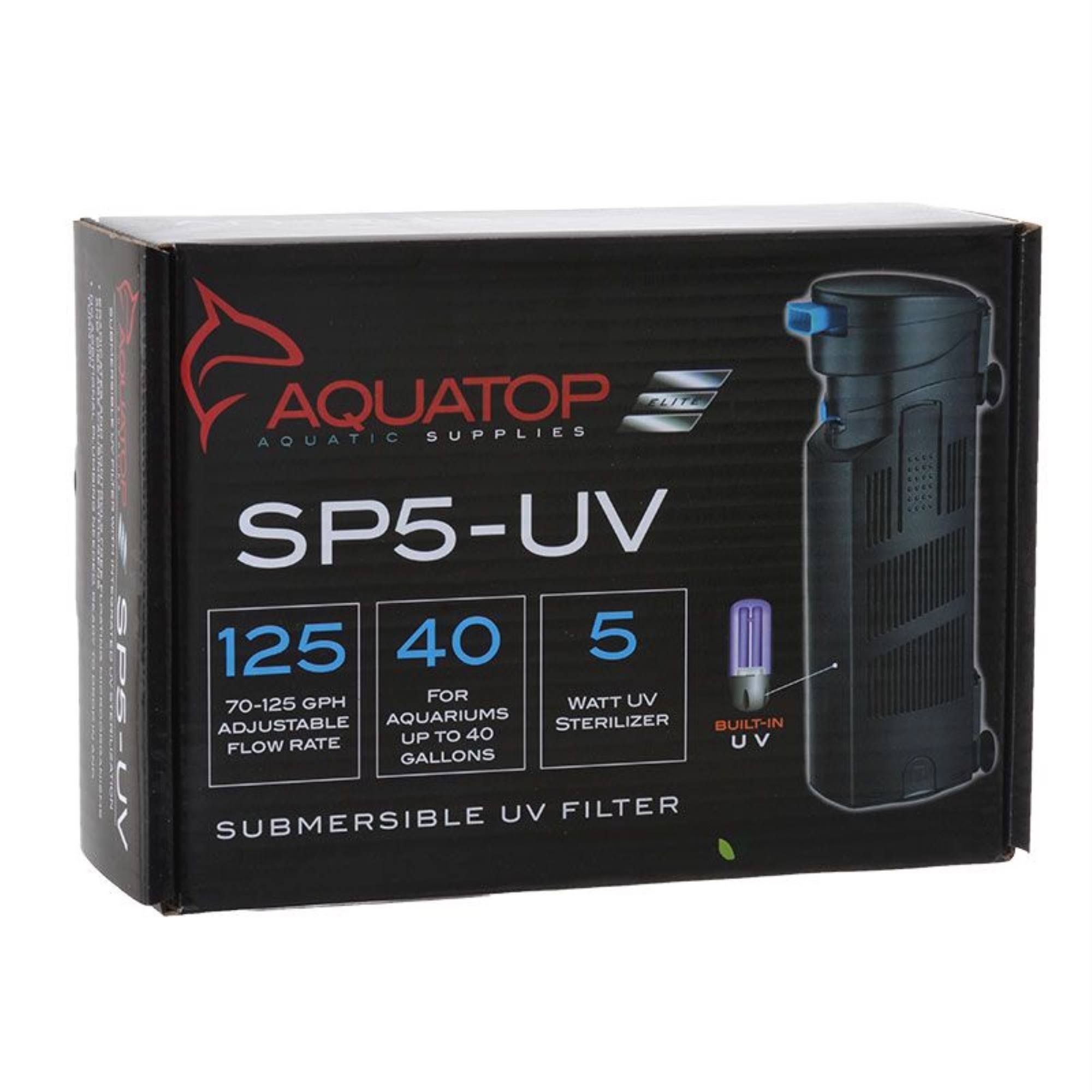 Aquatop Multi Stage Submersible UV Filter 395 GPH Black 6T_9AT3HQDR Aquatop Multi Stage Submersible UV Filter 395 GPH Black 6T_9AT3HQDR