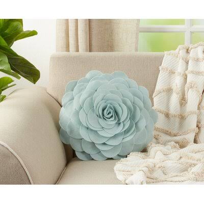 Montrose Floral Round Throw Pillow August Grove Color Aqua 9Y_JTGX3Z3S