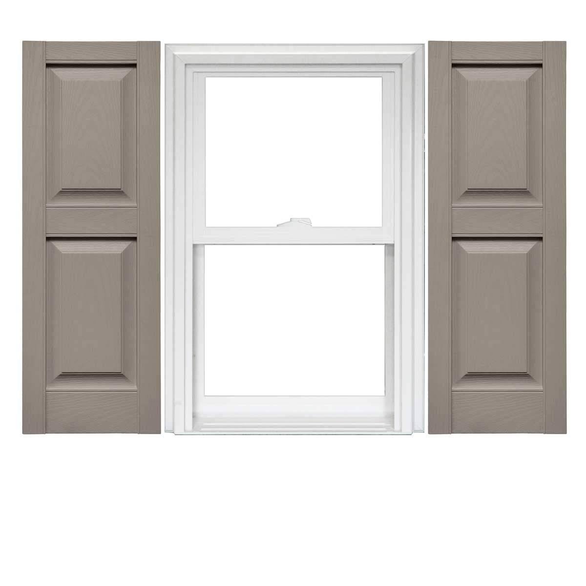Mid America Raised Panel Vinyl Shutters (1 Pair) - 14.75 x 55 008 Clay 0P_AB79XQOT