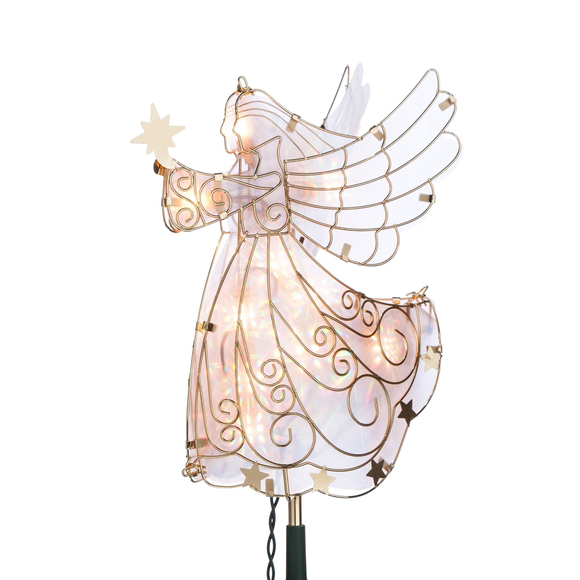 Gerson Electric Glass Angel Tree Topper AR_SYEWNUWR Gerson Electric Glass Angel Tree Topper AR_SYEWNUWR