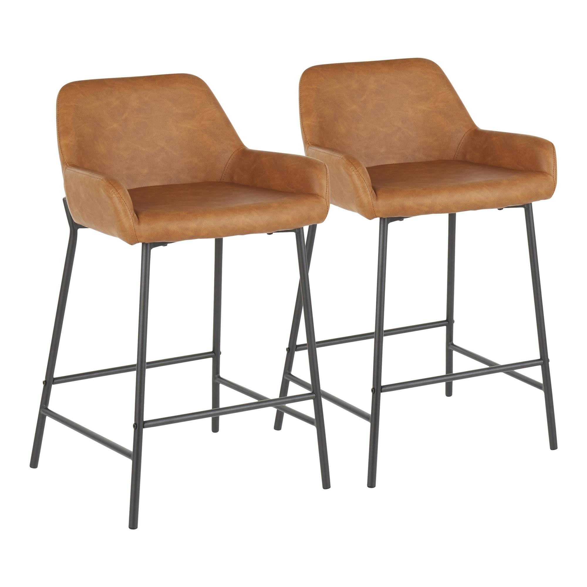 Set of 2 Daniella Industrial Counter Height Barstool Camel - LumiSource JY_BSZVVKZZ Set of 2 Daniella Industrial Counter Height Barstool Camel - LumiSource JY_BSZVVKZZ