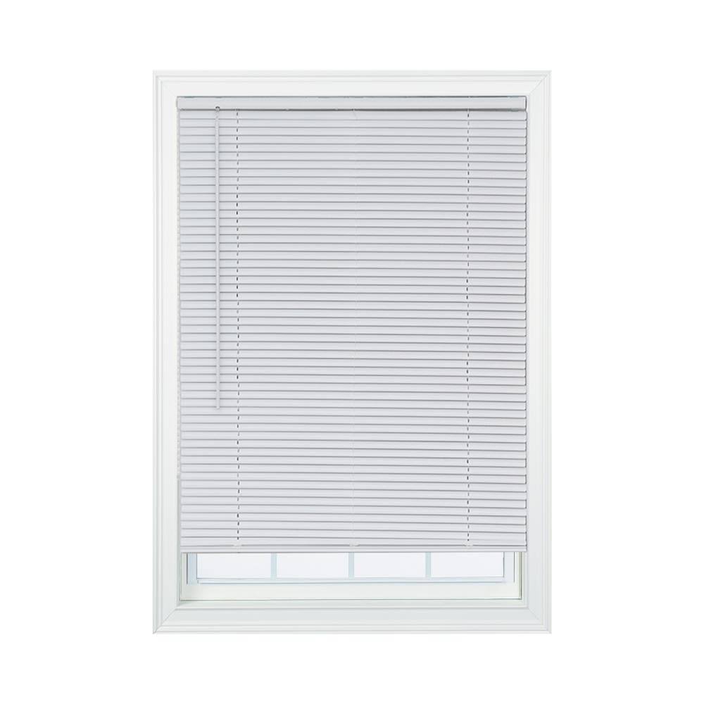 Project Source 1-in Slat Width 57.75-in x 64-in Cordless White Vinyl Room Darkening Mini Blinds | CCDRD6064-57.75 VM_X3RV4DXJ Project Source 1-in Slat Width 57.75-in x 64-in Cordless White Vinyl Room Darkening Mini Blinds | CCDRD6064-57.75 VM_X3RV4DXJ