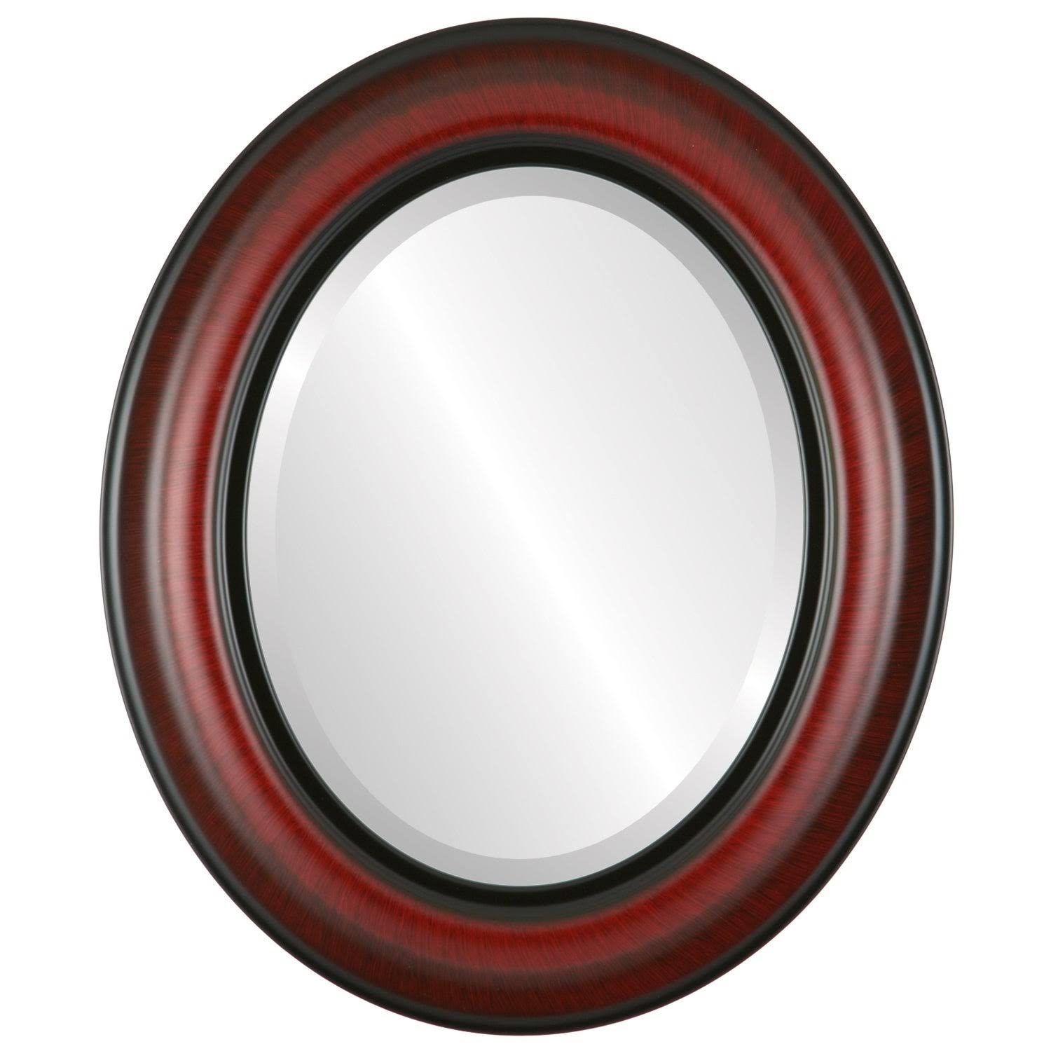 Lancaster Framed Oval Mirror in Vintage Cherry (Large (over 32'' High) - 35x45), Red 6B_WMERYL69