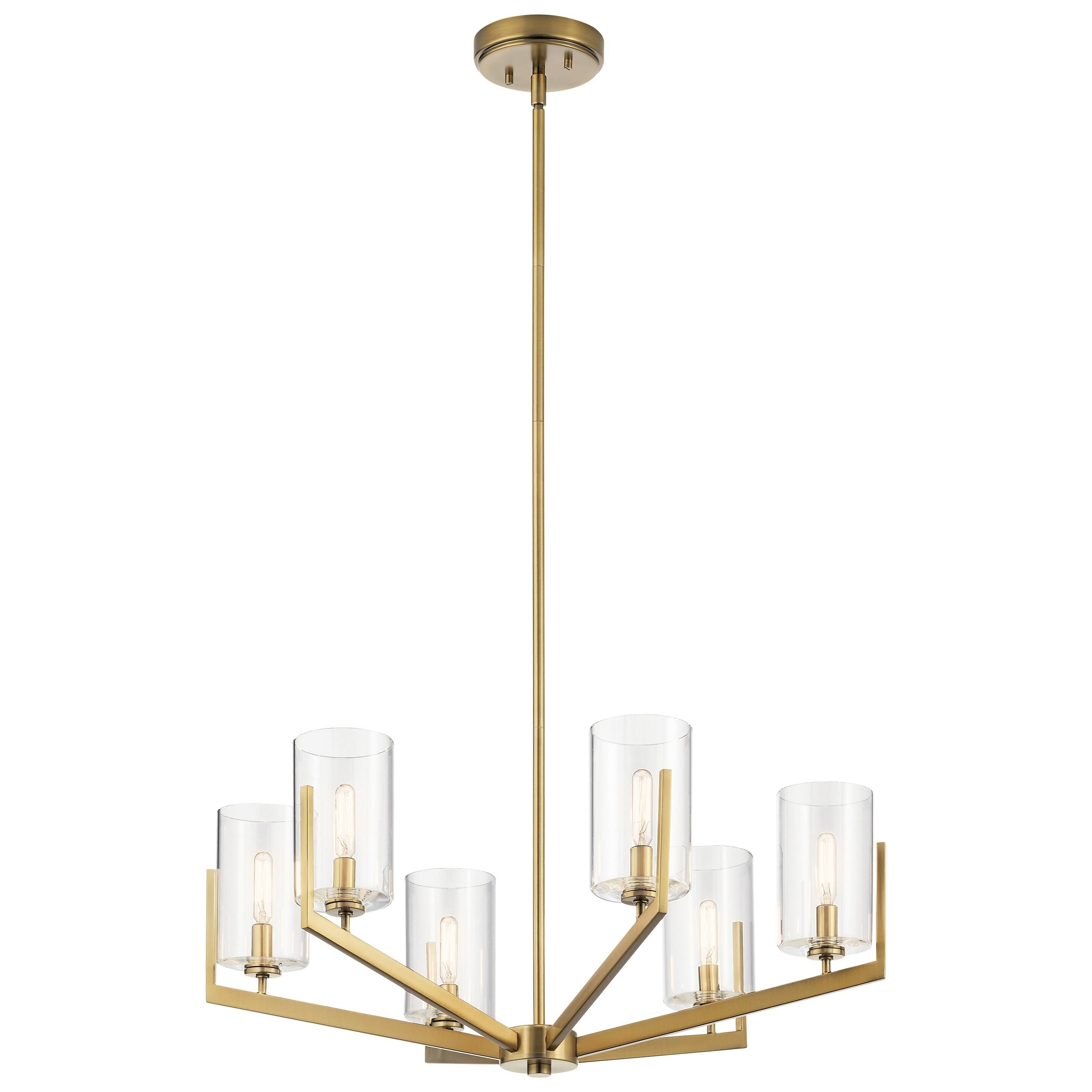 Kichler 52314BNB Nye Chandelier, 6-Light, Brushed Natural Brass L8_QDOZ8WJS