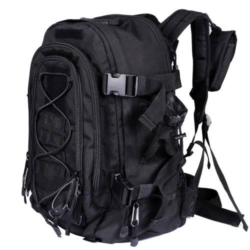 40L - 64L Outdoor Expandable Tactical Backpack Military Sport Camping Hiking Trekking Bag School Travel Gym Carrier, Black PG_JYAJRXR9